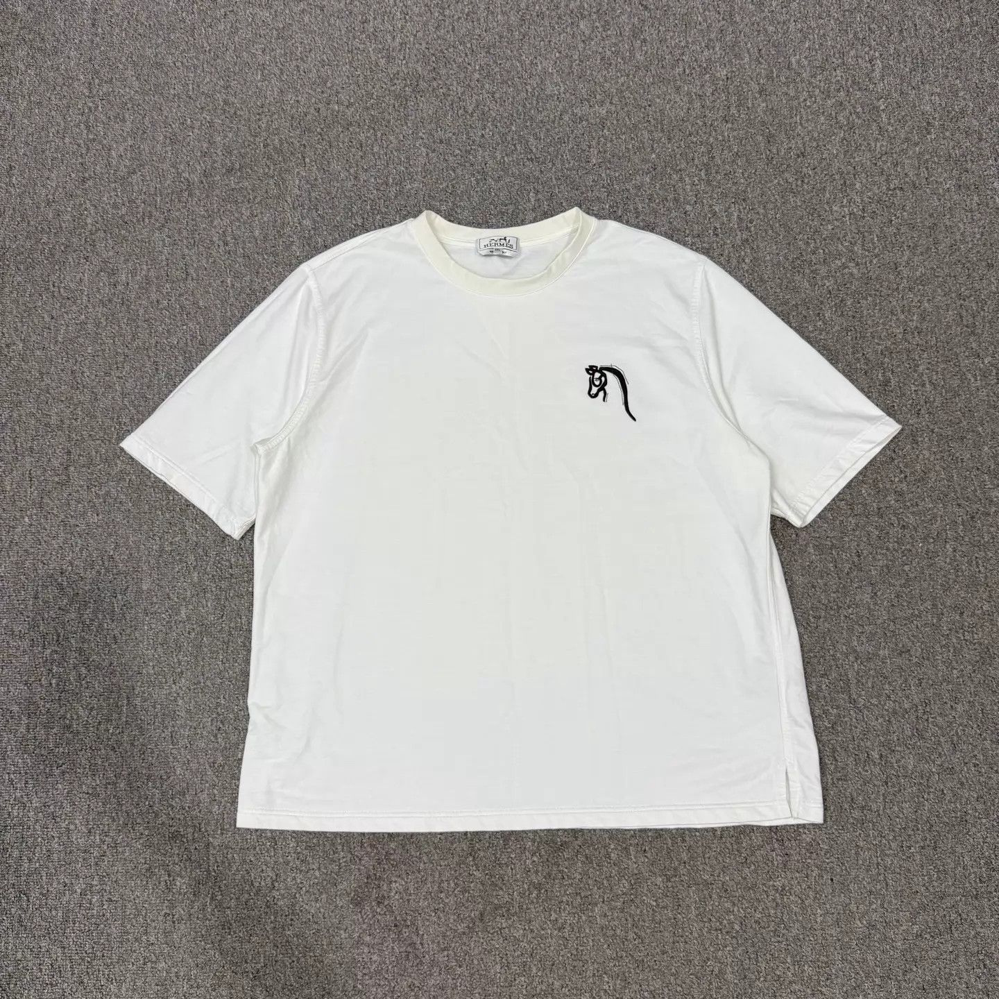 Hermes Hermes Pony Skin & Calfskin Logo Short Sleeve T-shirt XXL Size XXL / US 16-18 / IT 52-54 - 1 Thumbnail