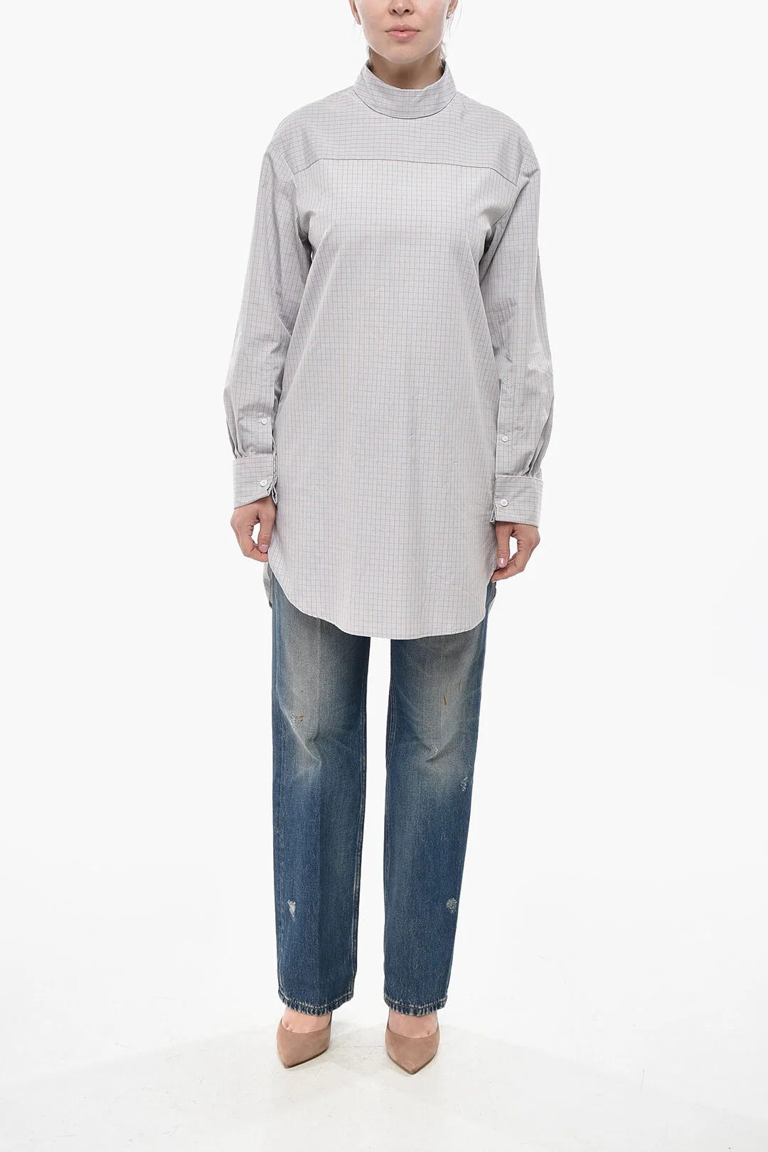 Dries Van Noten og1mm0426 Cotton Blouse in Grey Size S / US 4 / IT 40 - 4 Thumbnail