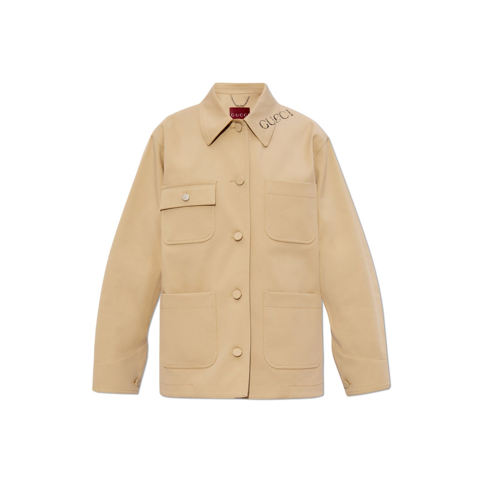 Gucci GUCCI Beige Cotton Stretch Garbadine Jacket New & Authentic Size ONE SIZE - 1 Preview