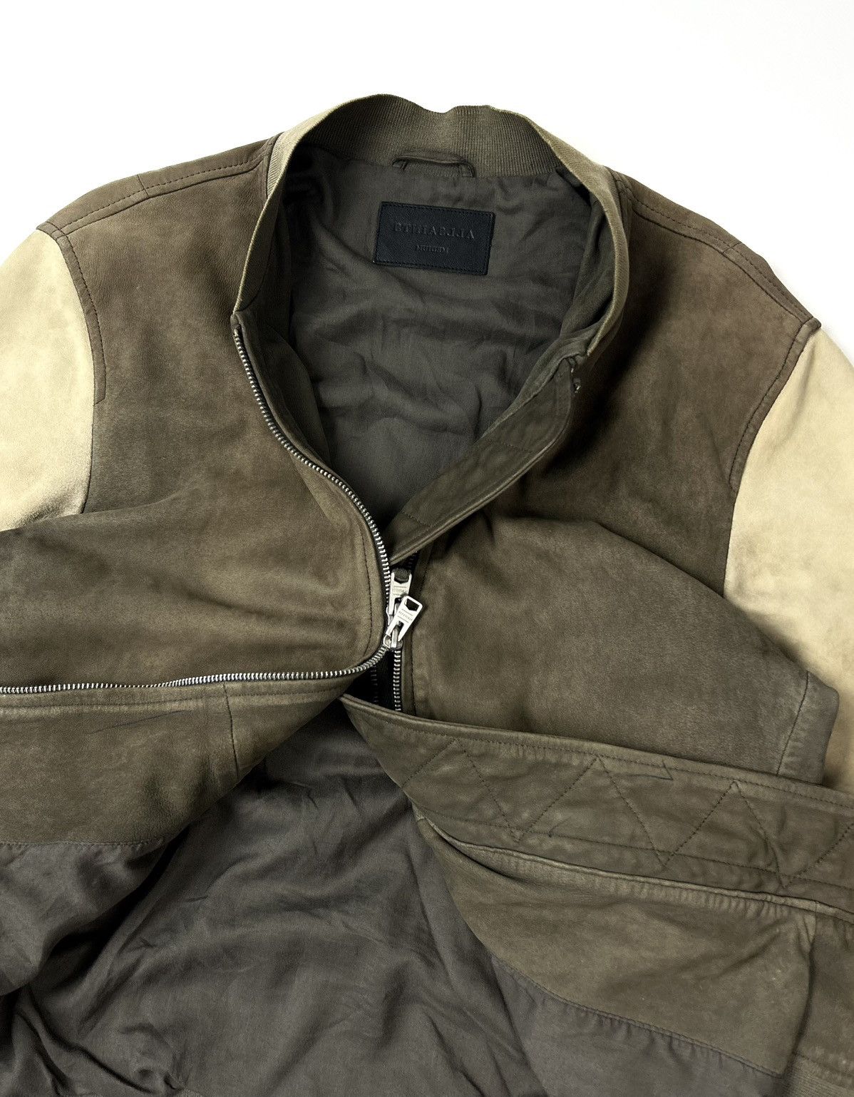 Allsaints Vintage AllSaints Leather Bomber Jacket Double Colour y2k Size US M / EU 48-50 / 2 - 6 Thumbnail