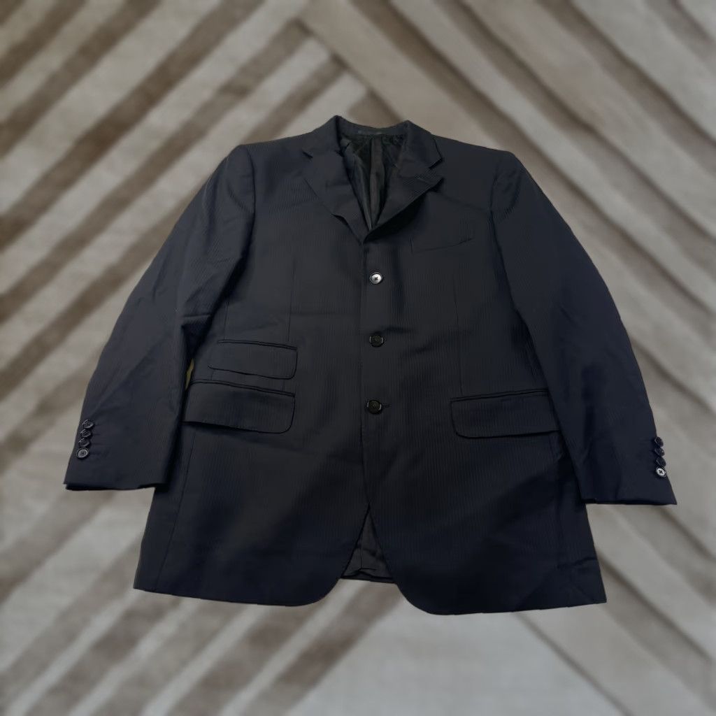Boglioli Boglioli Blazer Jacket Wool 42R Black Striped Made In Italy Sports Men Regular Size Blazer Size 42R - 1 Thumbnail