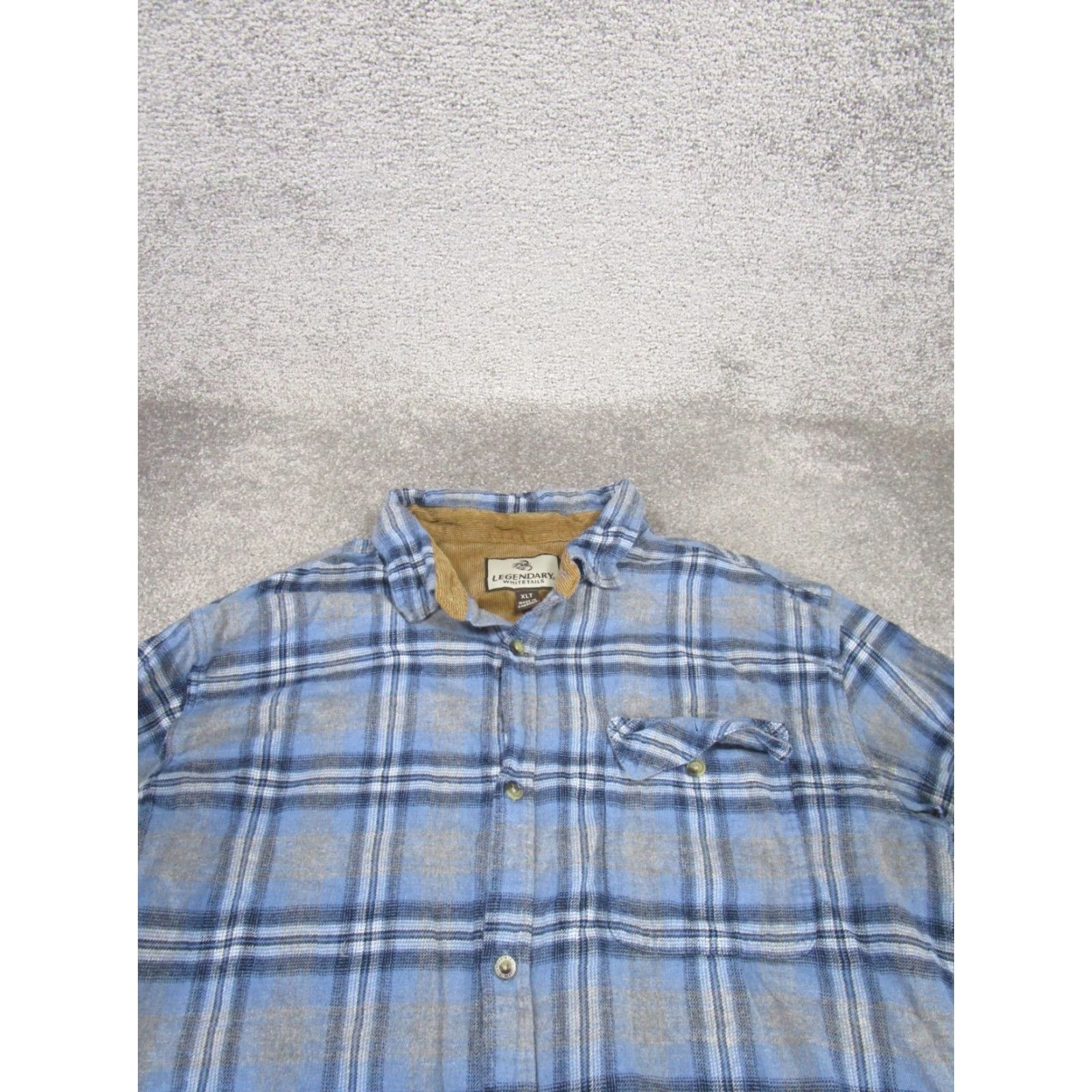 Vintage Legendary Whitetails Shirt Mens Xlt Tall Dark Blue Plaid Flannel Cotton Size US XL / EU 56 / 4 - 2 Thumbnail