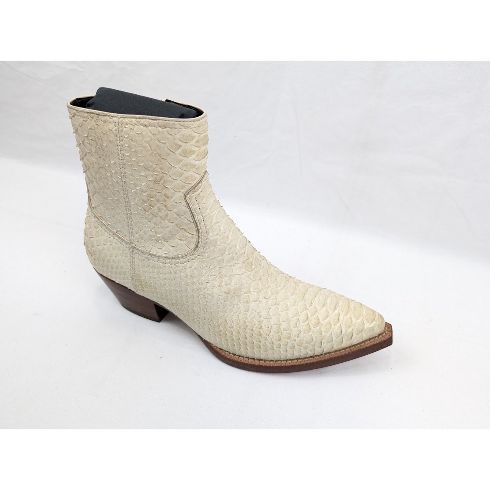Saint Laurent Paris o1rshd1 Lukas 40 Zip Boots in Cream Size US 7 / EU 40 - 2 Thumbnail