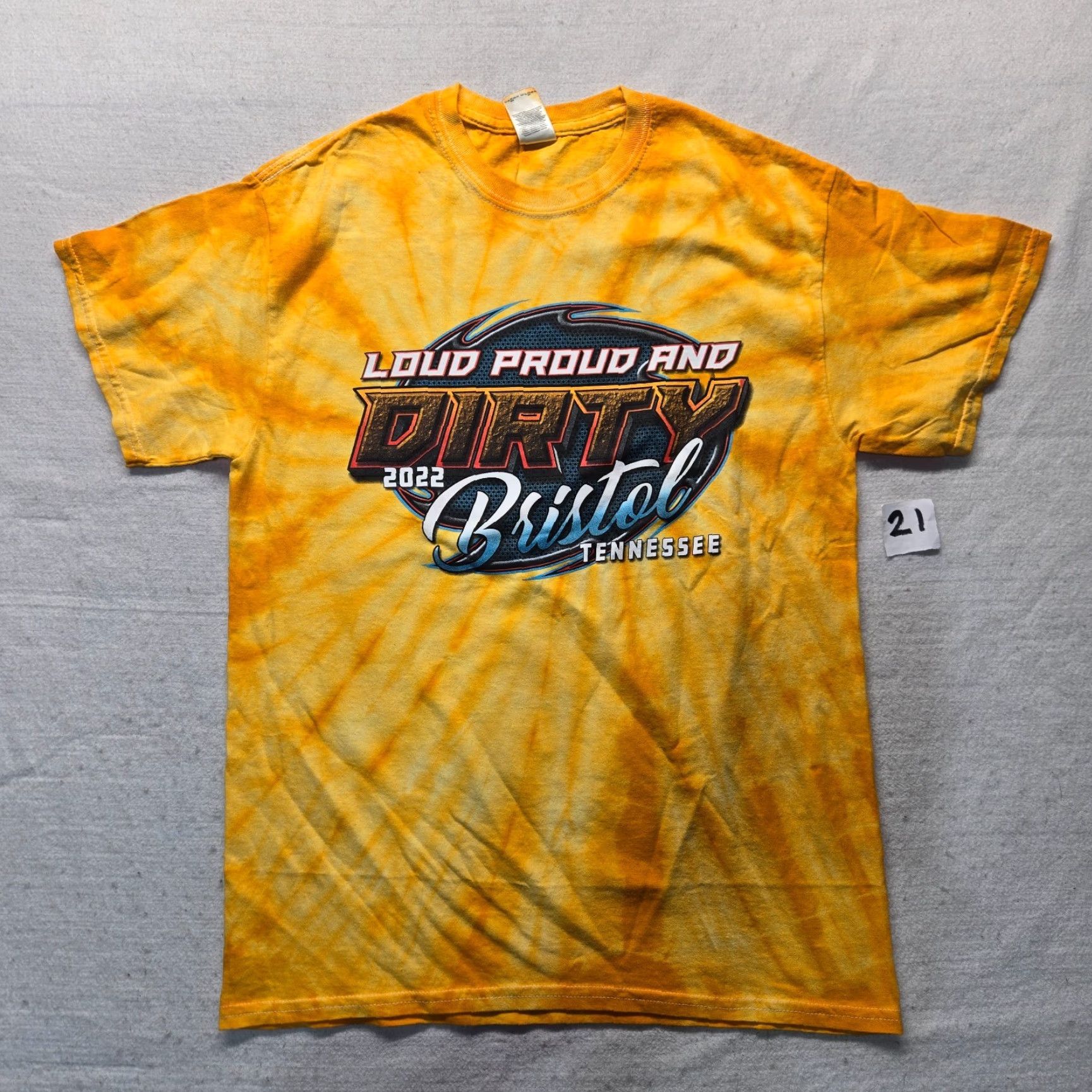 Vintage Bristol TN T-Shirt Dirt Track Racing Yellow Tie Dye Short Sleeve Men's M Medium Shirt Mens M Yellow 90s? Size US M / EU 48-50 / 2 - 3 Thumbnail