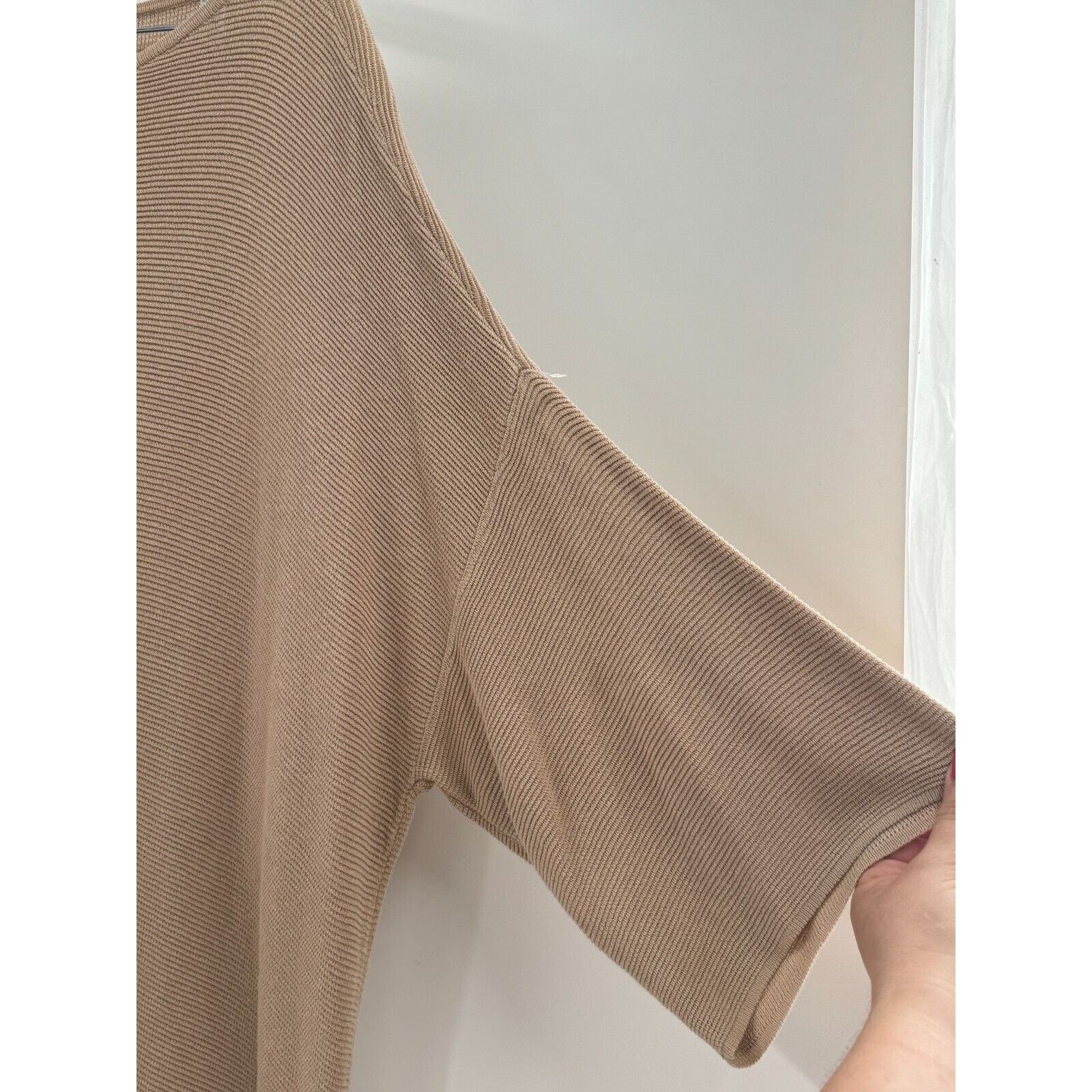 Chicos Chico's Minimalist Tan Camel Tunic Sweater 3 Large 16 Button Size XXL / US 16-18 / IT 52-54 - 5 Thumbnail