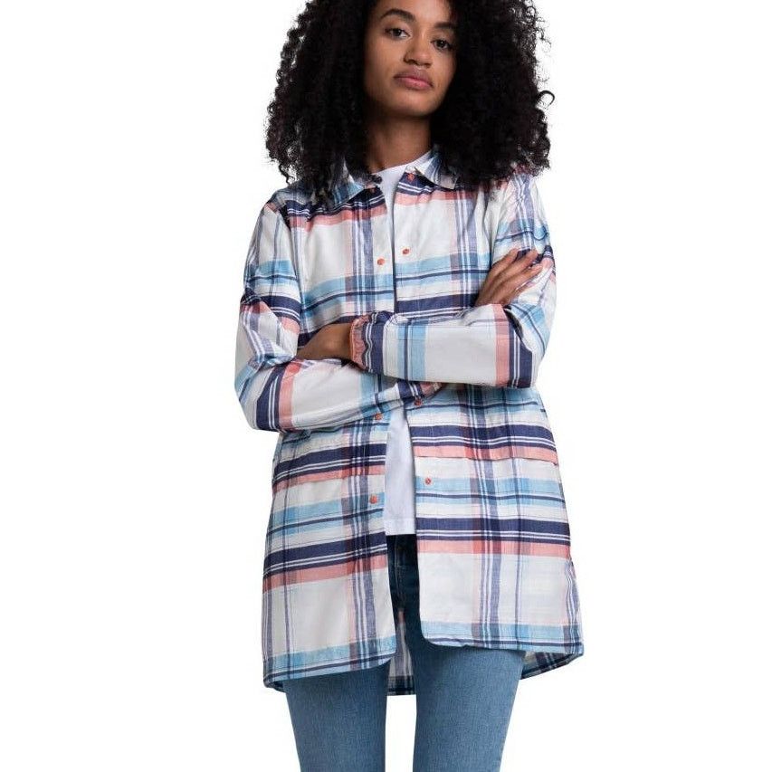 New Herschel Voyager Long Plaid Water Resistant Coach Jacket