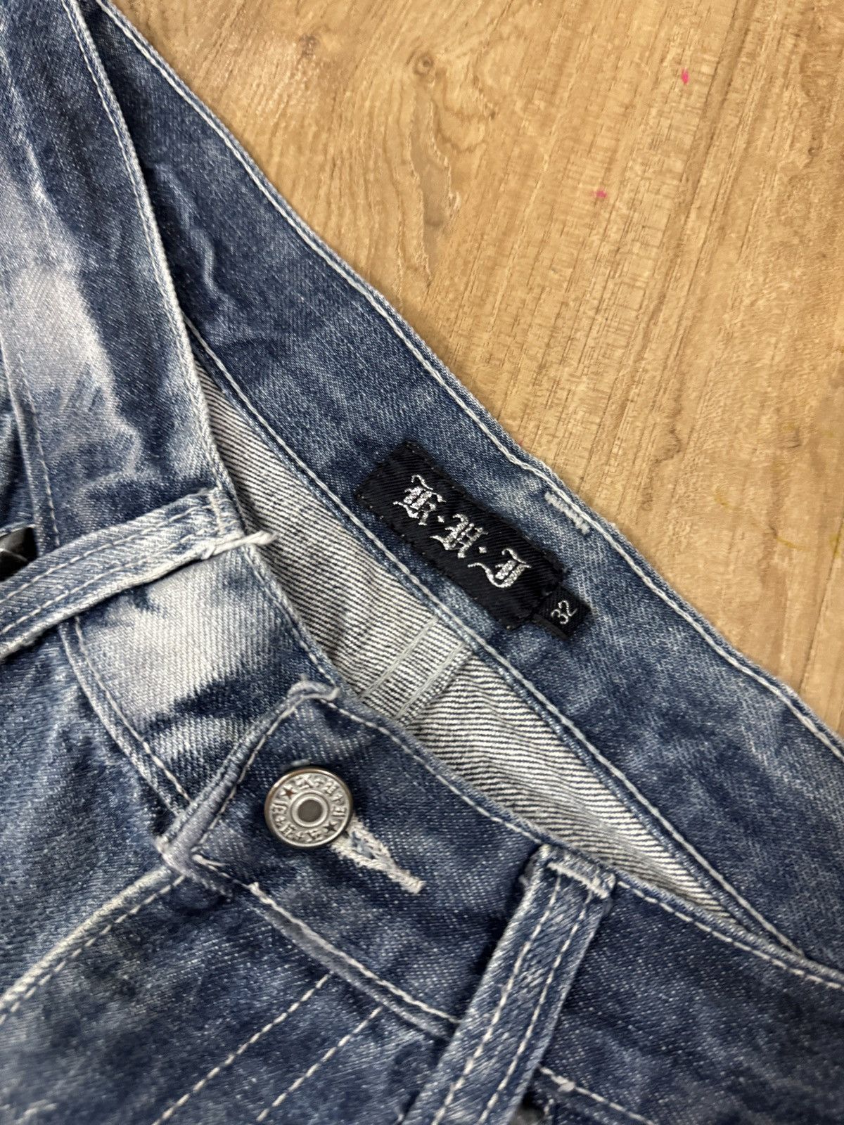 If Six Was Nine JAPANESE BRAND PUNK STYLE FLARE JEANS Size US 32 / EU 48 - 3 Thumbnail