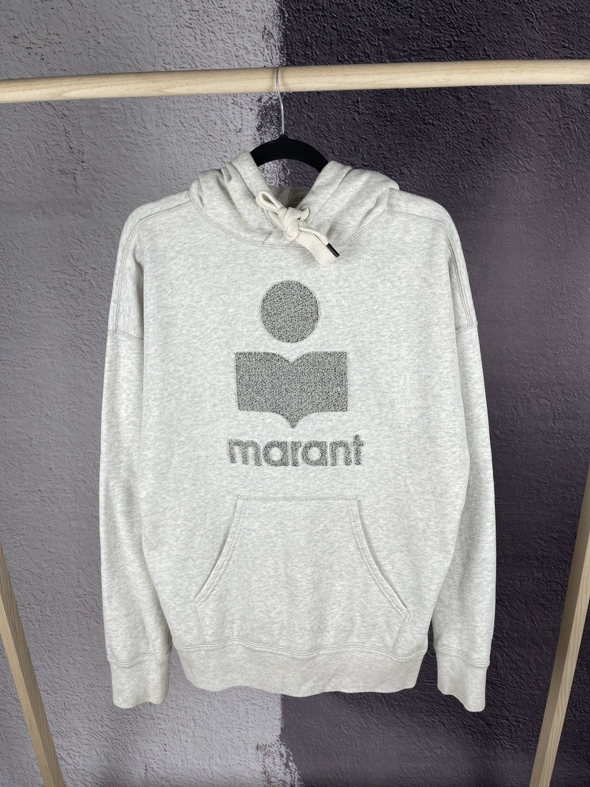 image of Isabel Marant x Isabel Marant Etoile Grey Big Fleece Logo Hoodie, Women's (Size XS)