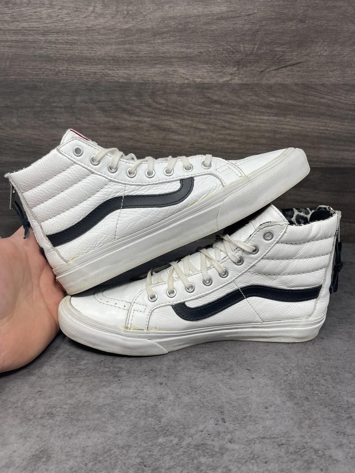 Vans Vans Sk8 Hi Slim Zip Sneakers Womens Size 7.5 White Black Size US 7.5 / IT 37.5 - 7 Thumbnail