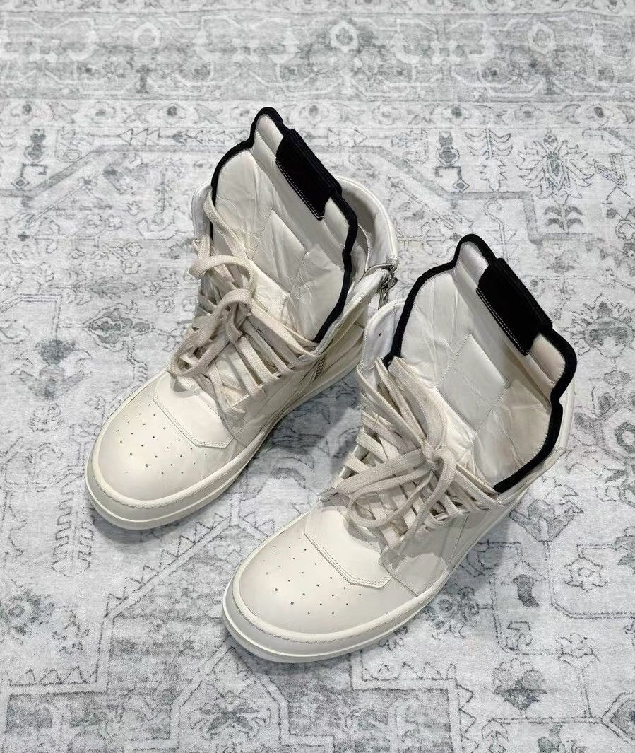 Rick Owens Rick Owens Geobasket milk white leather women's Size US 7 / IT 37 - 3 Thumbnail