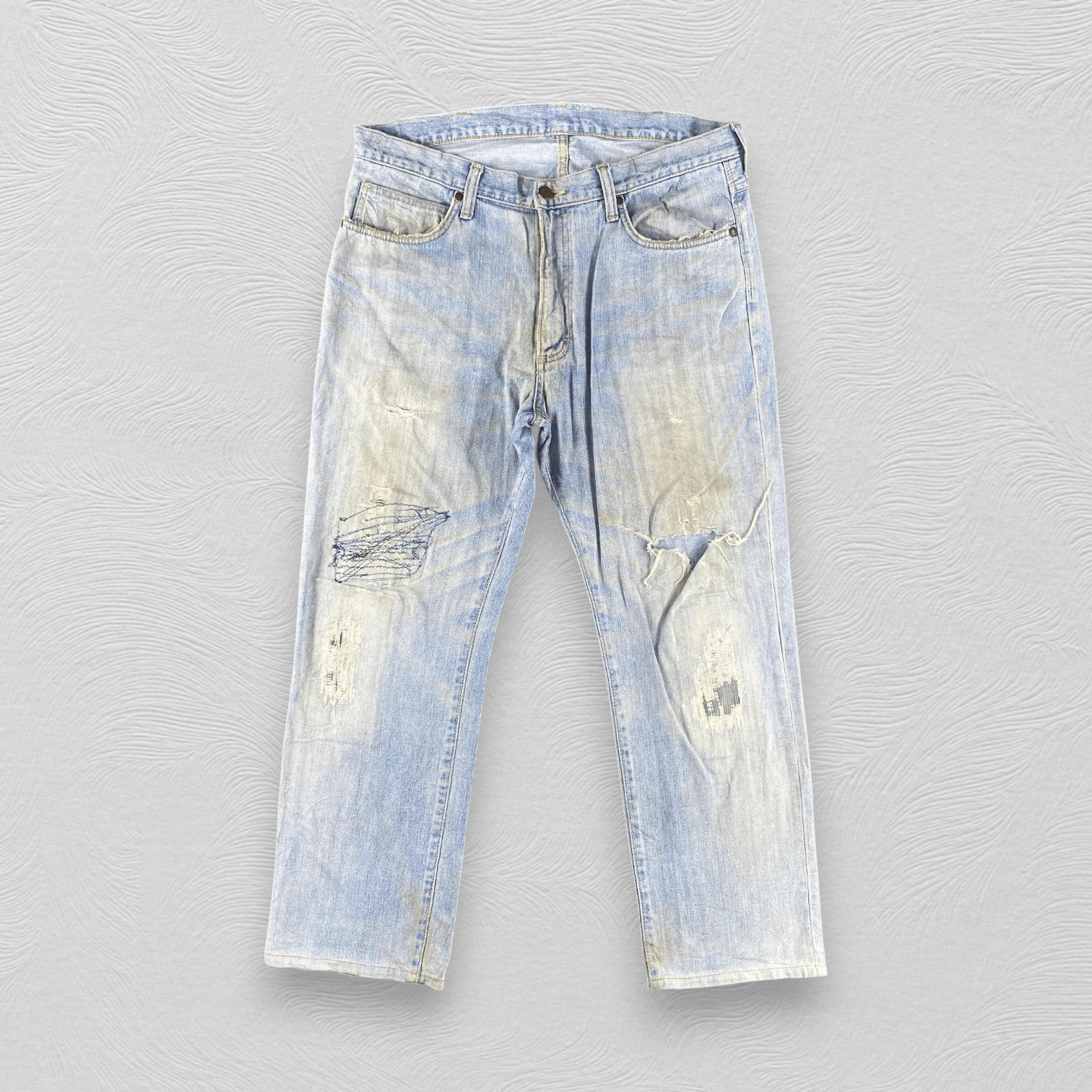 Vintage Wrangler Jeans Ripped Light Wash Denim Jeans KJ3391