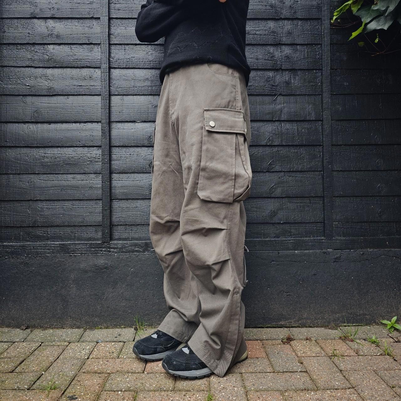 Other Japanese Grey Baggy Multi Pocket Cargo Trousers Size US 32 / EU 48 - 2 Thumbnail