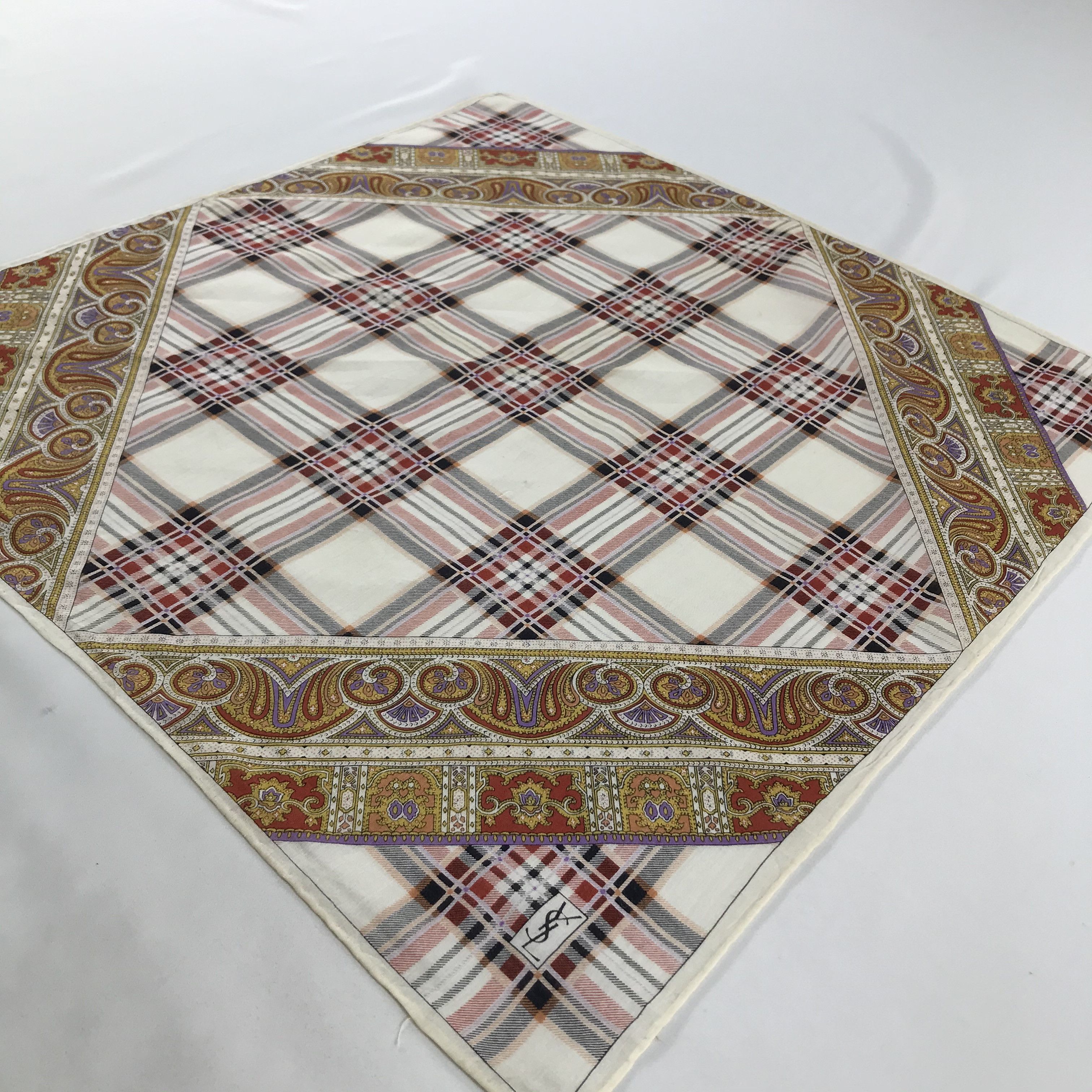 Vintage × Yves Saint Laurent Yves Saint Laurent Bandana / Handkerchief/Neckerchief -S1253 Size ONE SIZE - 2 Thumbnail