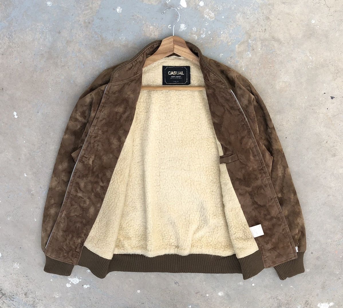 Vintage Vintage CASUAL men’s Suede Sherpa Bomber Jacket Size US L / EU 52-54 / 3 - 10 Thumbnail