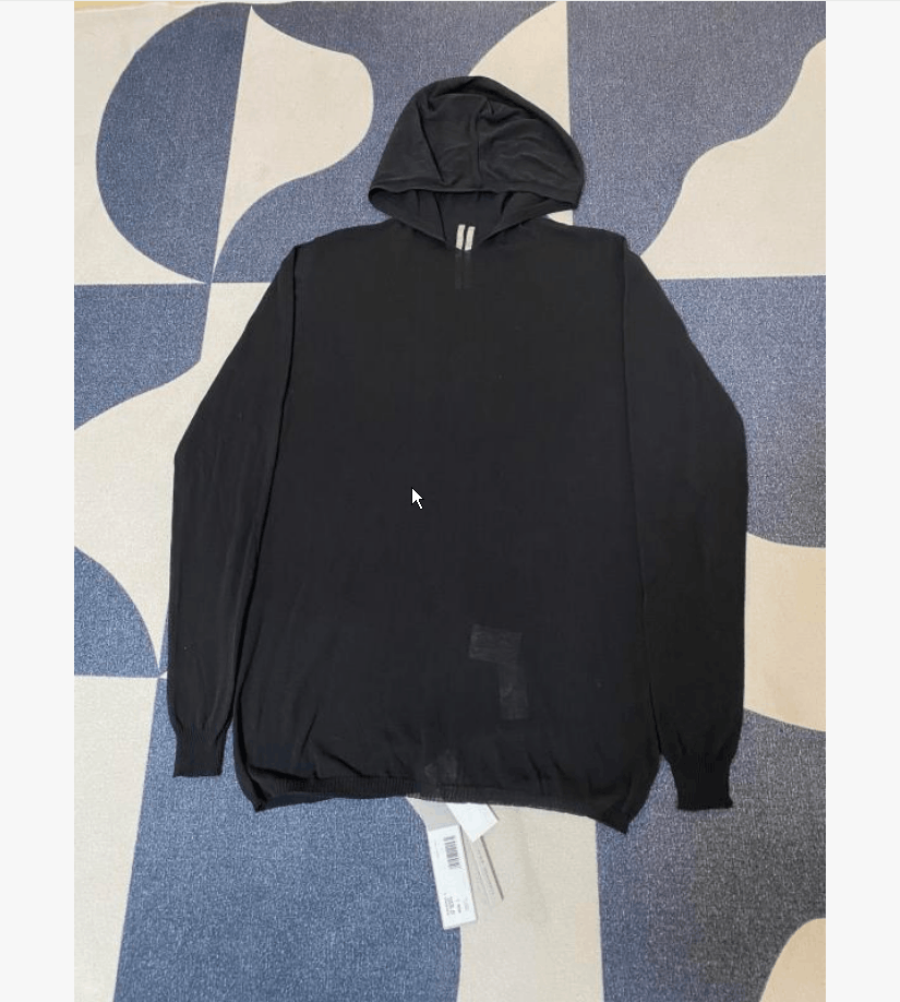 Rick Owens Rick Owens DRKSHDW Black Knit Hoodie Men's L Size US L / EU 52-54 / 3 - 4 Thumbnail