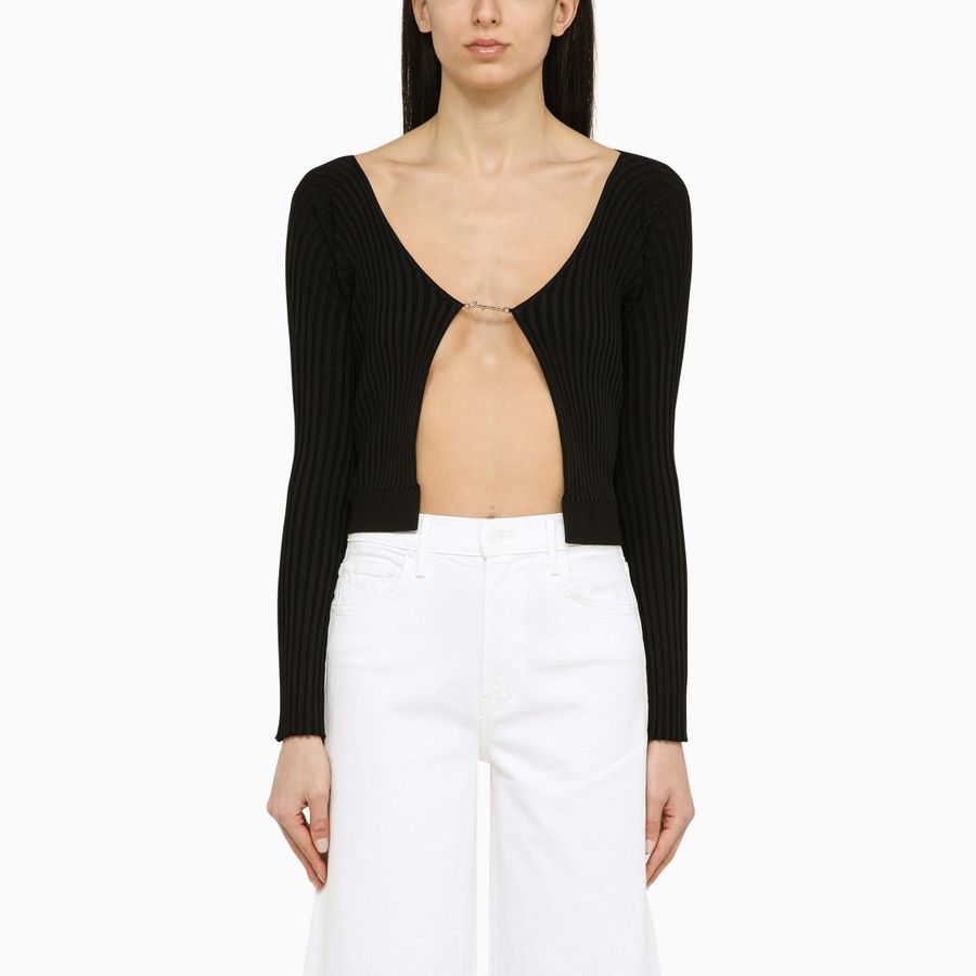 Jacquemus o1d2blof0824 La Maille Pralu Cardigan in Black Size S / US 4 / IT 40 - 1 Thumbnail