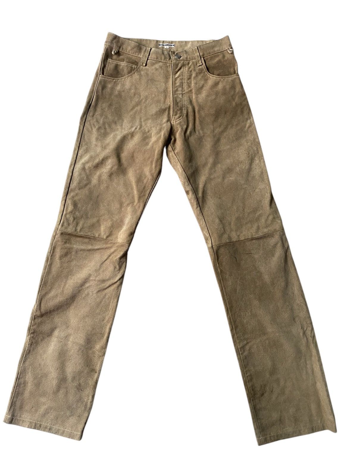 Japanese Brand × Le Grande Bleu (L.G.B.) × Vintage VINTAGE LARRY CAPS "saiz 28" LEATHER BEEF PANTS NICE DESIGN Size US 28 / EU 44 - 1 Thumbnail