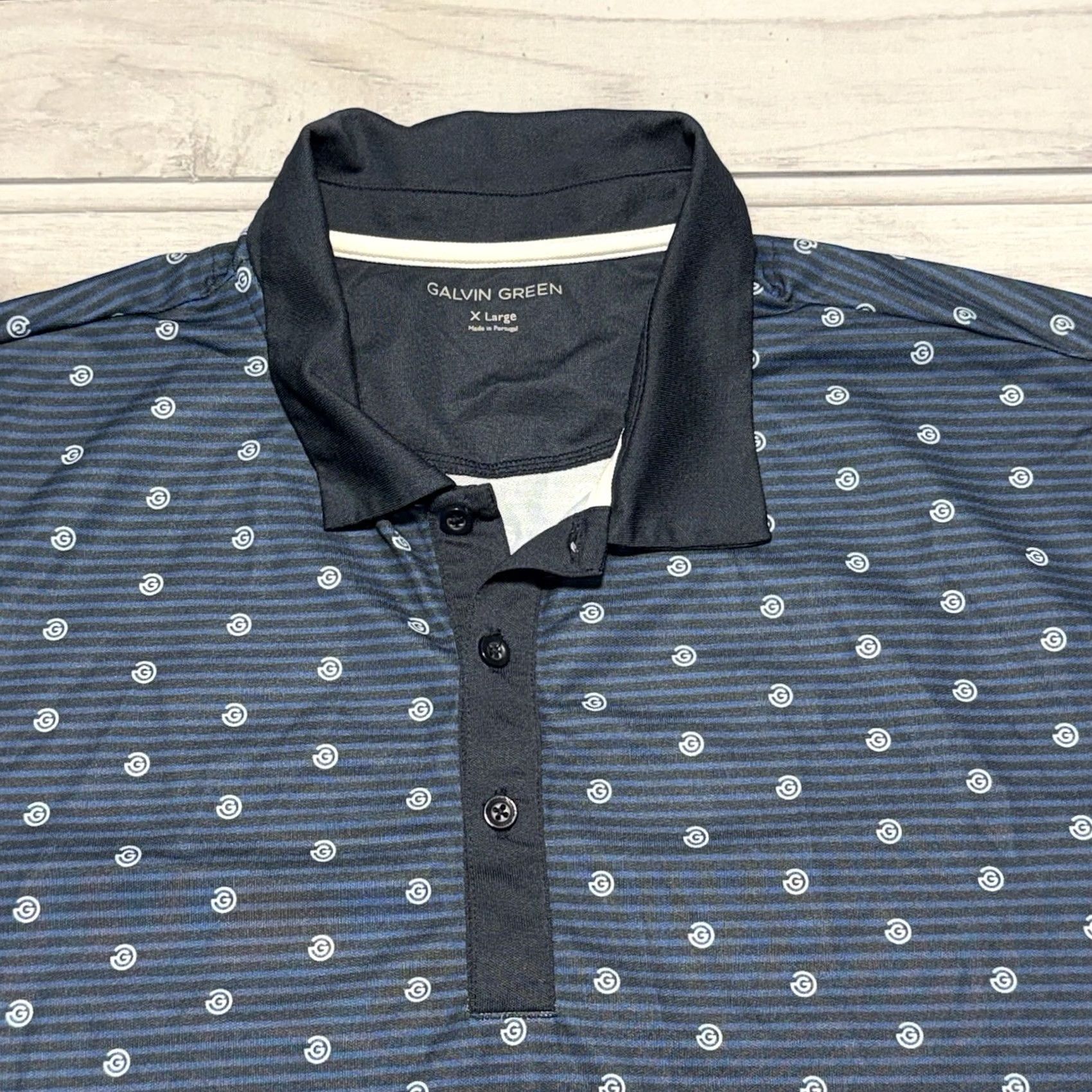 Galvin Green Galvin Green Polo Shirt Mens XL Blue Geometric Golf Collared Short Sleeve Size US XL / EU 56 / 4 - 2 Thumbnail