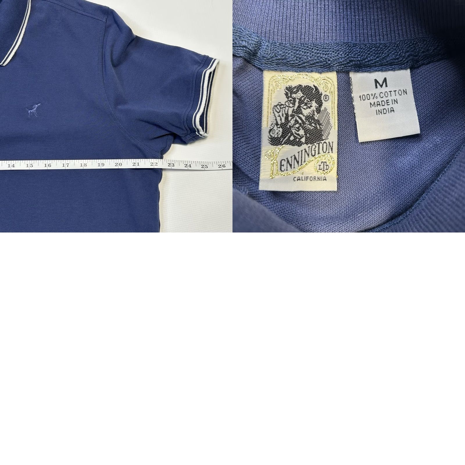 Vintage VINTAGE Kennington Polo Shirt Mens M Blue White Trim Cuff Embroidered 100% Cotton Classic Short Sleeve Size US M / EU 48-50 / 2 - 8 Thumbnail