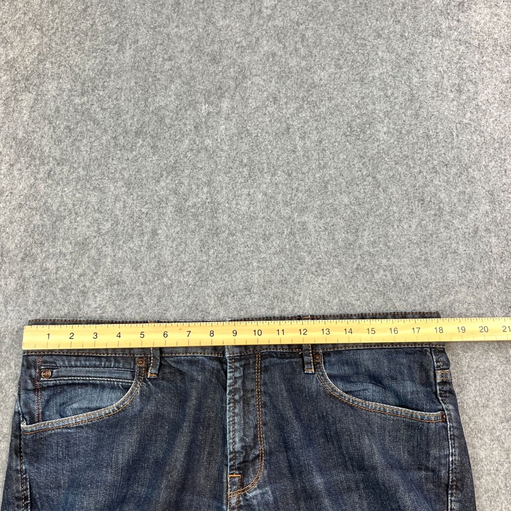 Hugo Boss HUGO BOSS Jeans Straight 36 34 Dark Blue Wash Stretch Whiskers Orange 24 Mens Regular Denim Cotton Elastane 5-Pocket Size US 36 / EU 52 - 6 Thumbnail