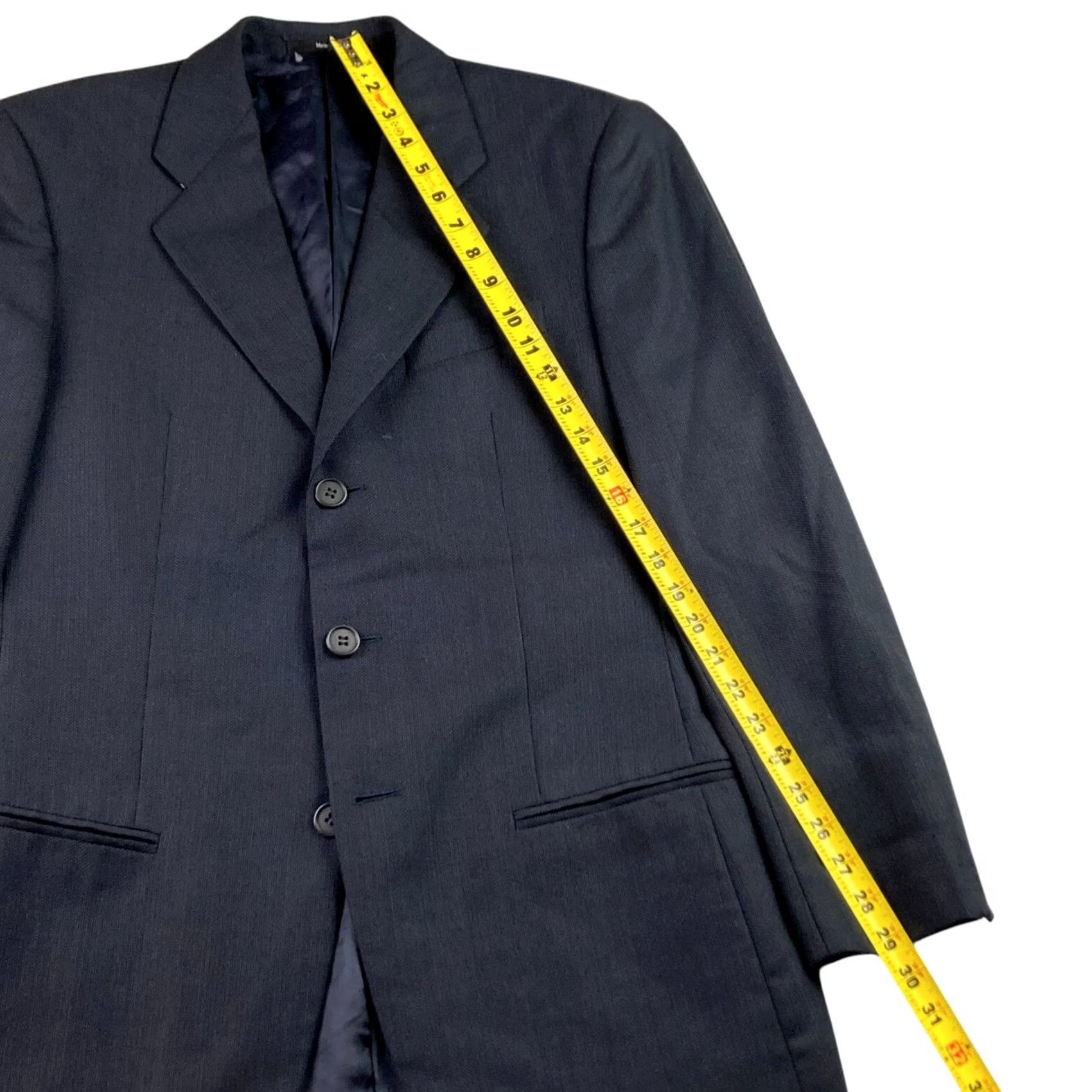 Vintage Mani Giorgio Armani Men's Wool Blazer Jacket Navy Birdseye 3-Button 40 R Size 40R - 6 Thumbnail