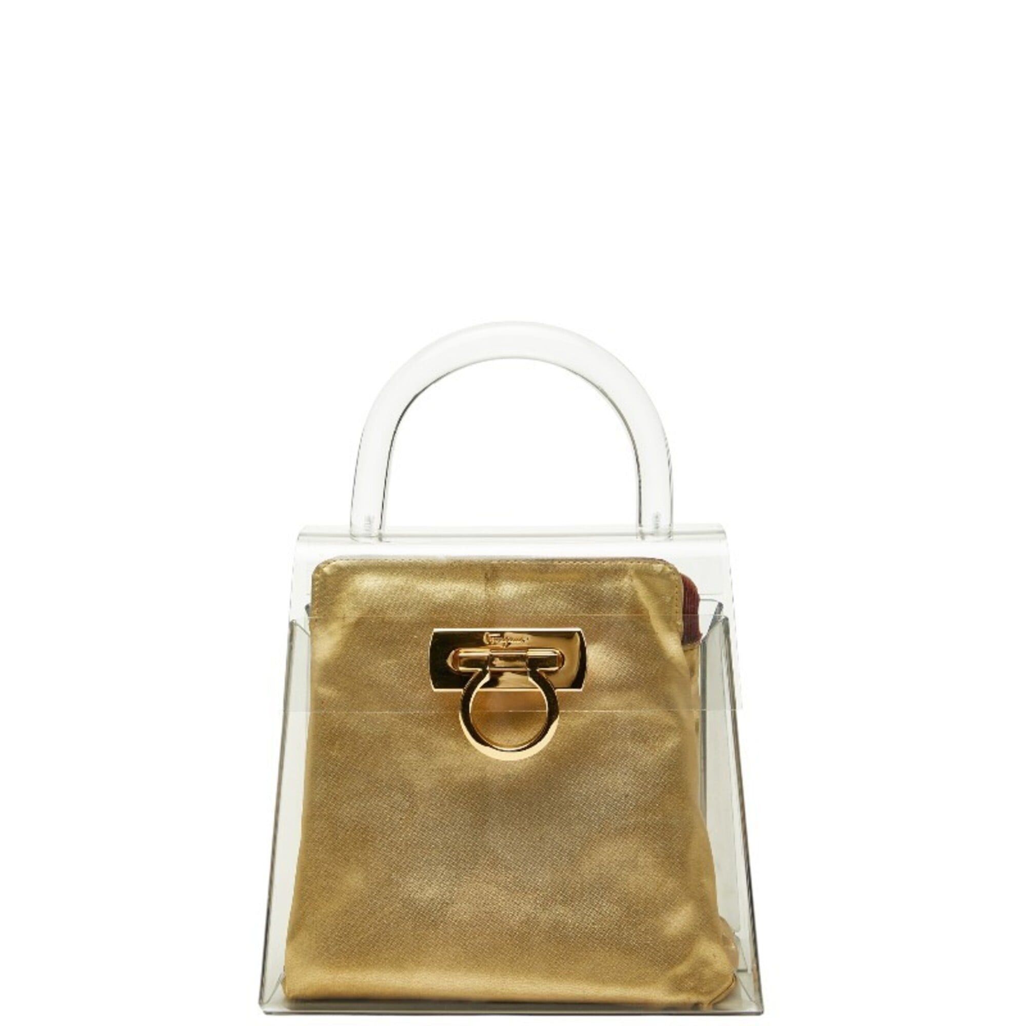 Salvatore Ferragamo Salvatore Ferragamo Gancini Top Handle Acrylic Handbag, Clear Plastic, Women's. Size ONE SIZE - 1 Thumbnail