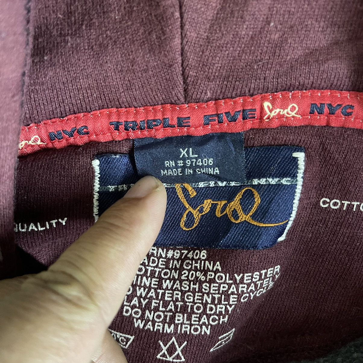Japanese Brand × Triple 5 Soul × Vintage Triple 5 Soul Spellout Embroidered Pullover Hoodie Size XXL Size US XL / EU 56 / 4 - 11 Thumbnail