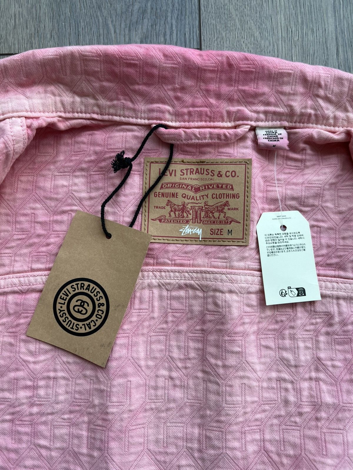 Levi's × Stussy Stussy x Levi’s Jacquard Type 2 Trucker Jacket Pink Medium Size US M / EU 48-50 / 2 - 6 Thumbnail