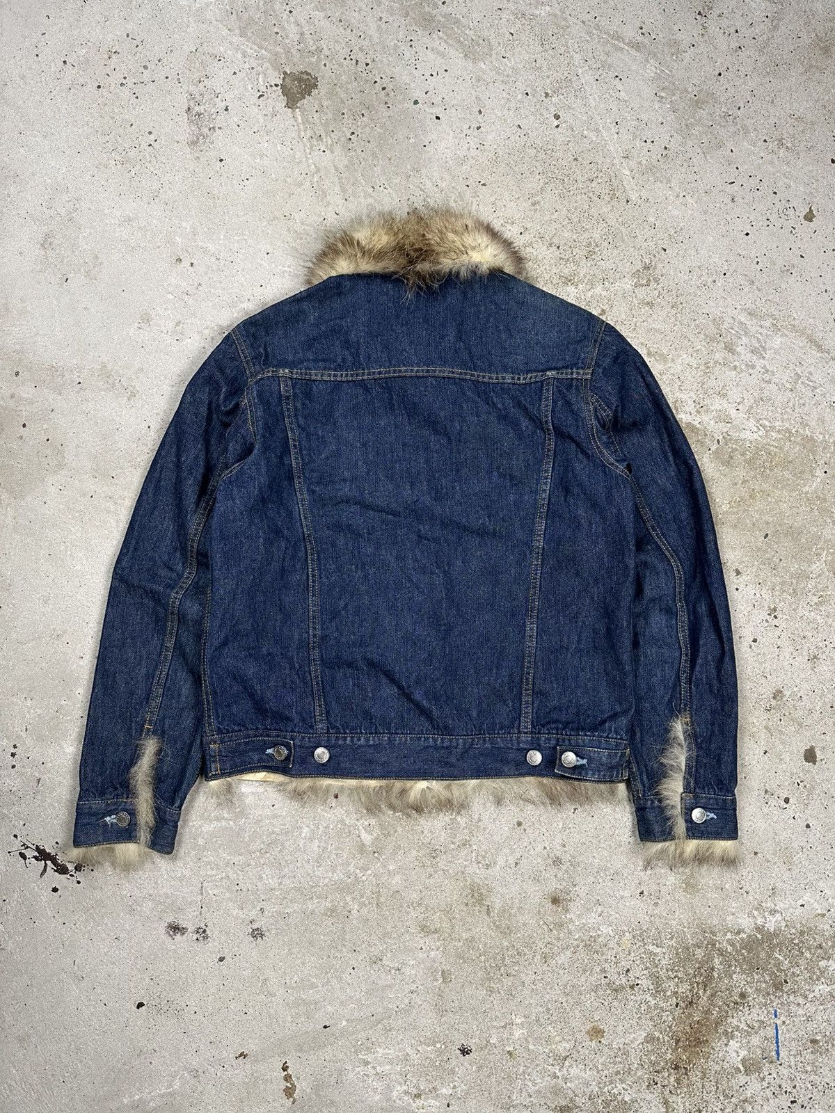 If Six Was Nine Vintage Y2K Real Fur Denim Trucker Jacket Jeans Archive Trim Size US M / EU 48-50 / 2 - 2 Thumbnail