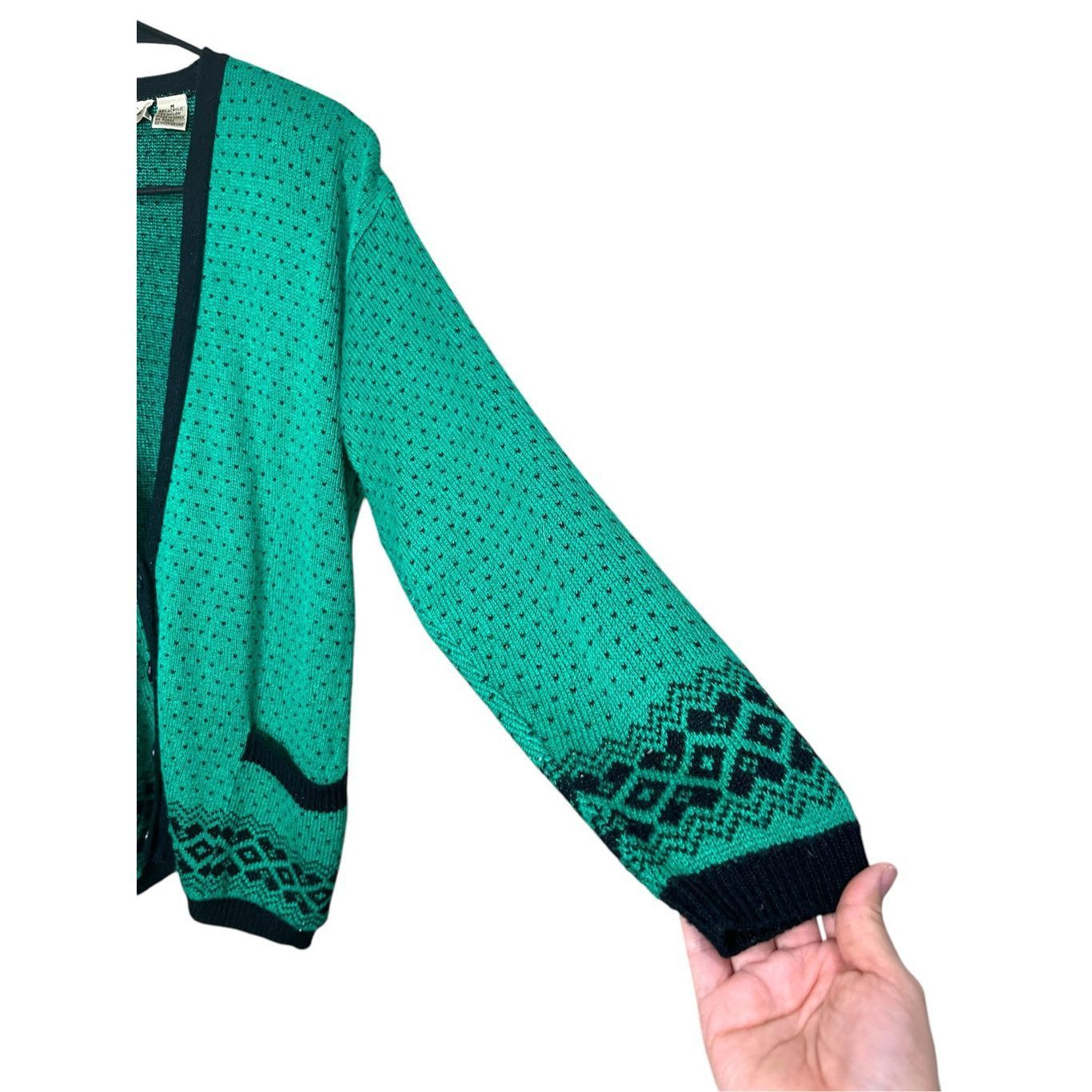 Liz Claiborne Vintage Liz Claiborne Green Polka Dot Cardigan Button Front Size M Size M / US 6-8 / IT 42-44 - 5 Thumbnail