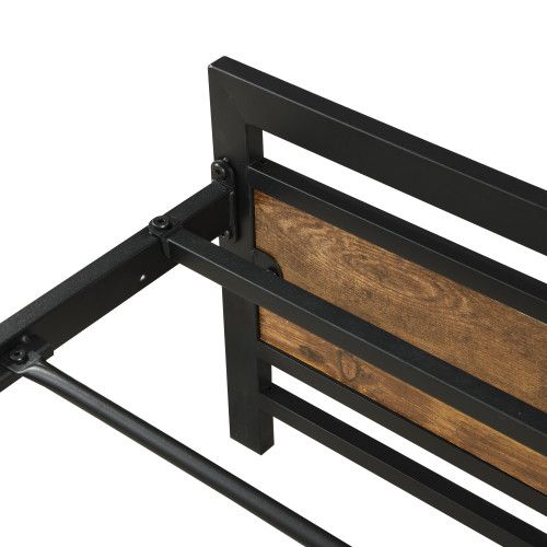 Designer × Homemade Queen Size Metal Platform Bed Frame with Wood Headboard and Size US L / EU 52-54 / 3 - 4 Thumbnail