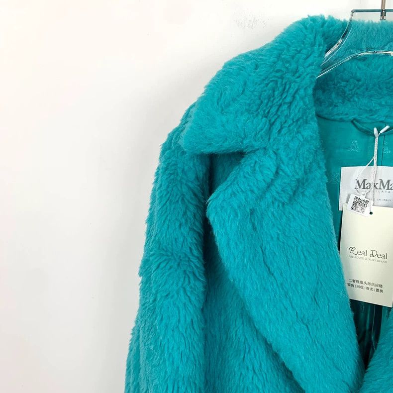 Max Mara Max Mara Teddy Collection Blue Teddy Alpaca Lapel Double B Size M / US 6-8 / IT 42-44 - 3 Thumbnail