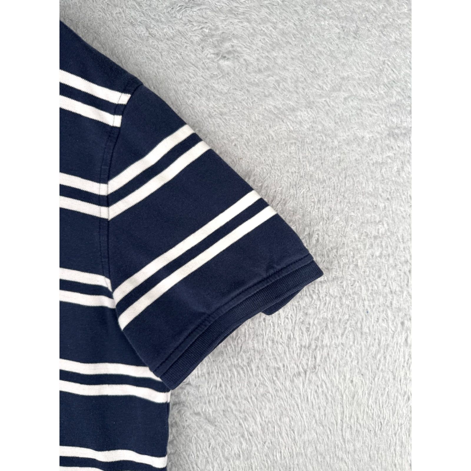Tommy Hilfiger VINTAGE Tommy Hilfiger Polo Shirt Adult Medium Blue White Stripe 100% Cotton Knit Shirt Mens Polo Stripe 100% Cotton Size US M / EU 48-50 / 2 - 2 Thumbnail