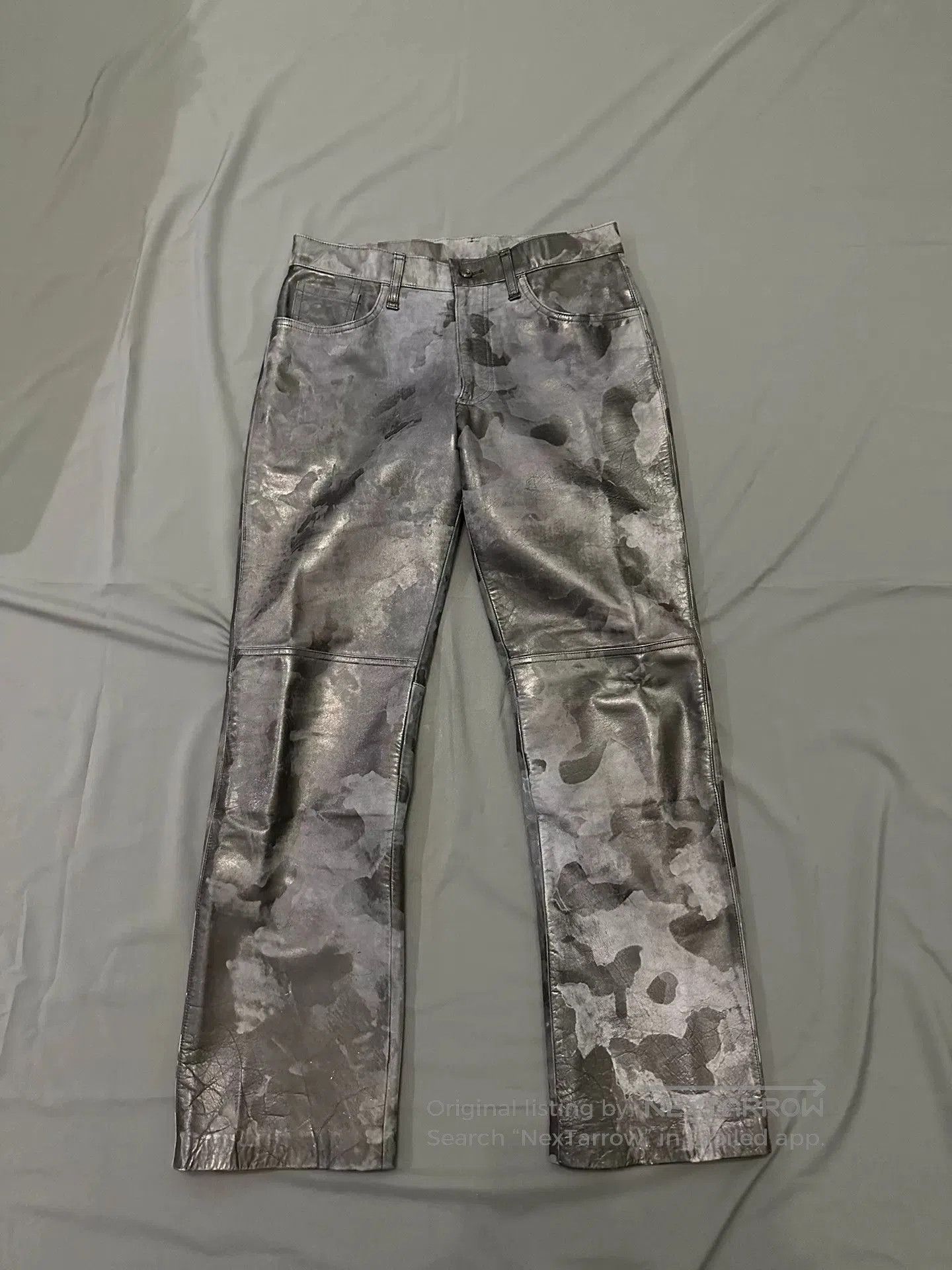 Vintage vintage 90s camouflage leather pants. Size US 32 / EU 48 - 1 Thumbnail