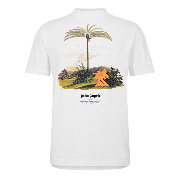 image of Palm Angels O1G2R1Mq0524 T-Shirts In White & Multi, Men's (Size Large)