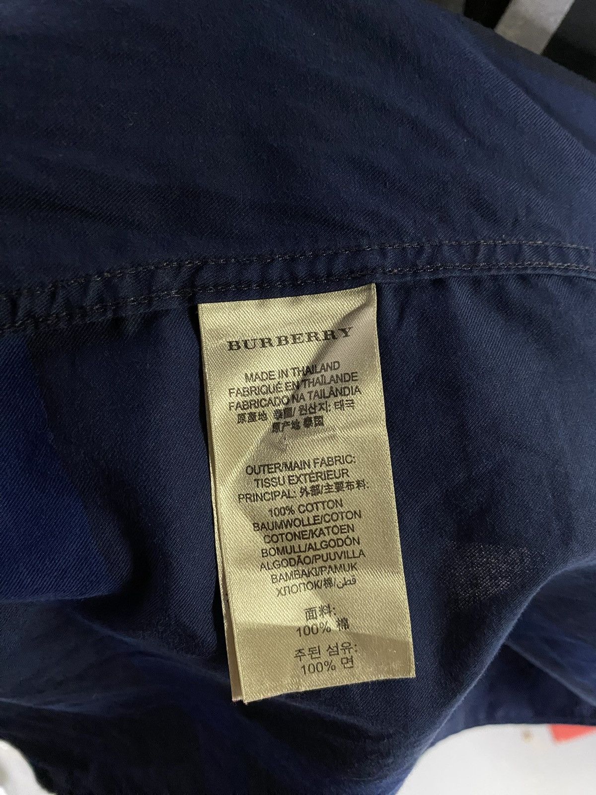 Burberry Check Button Up Men’s T-Shirt Preowned Size Medium