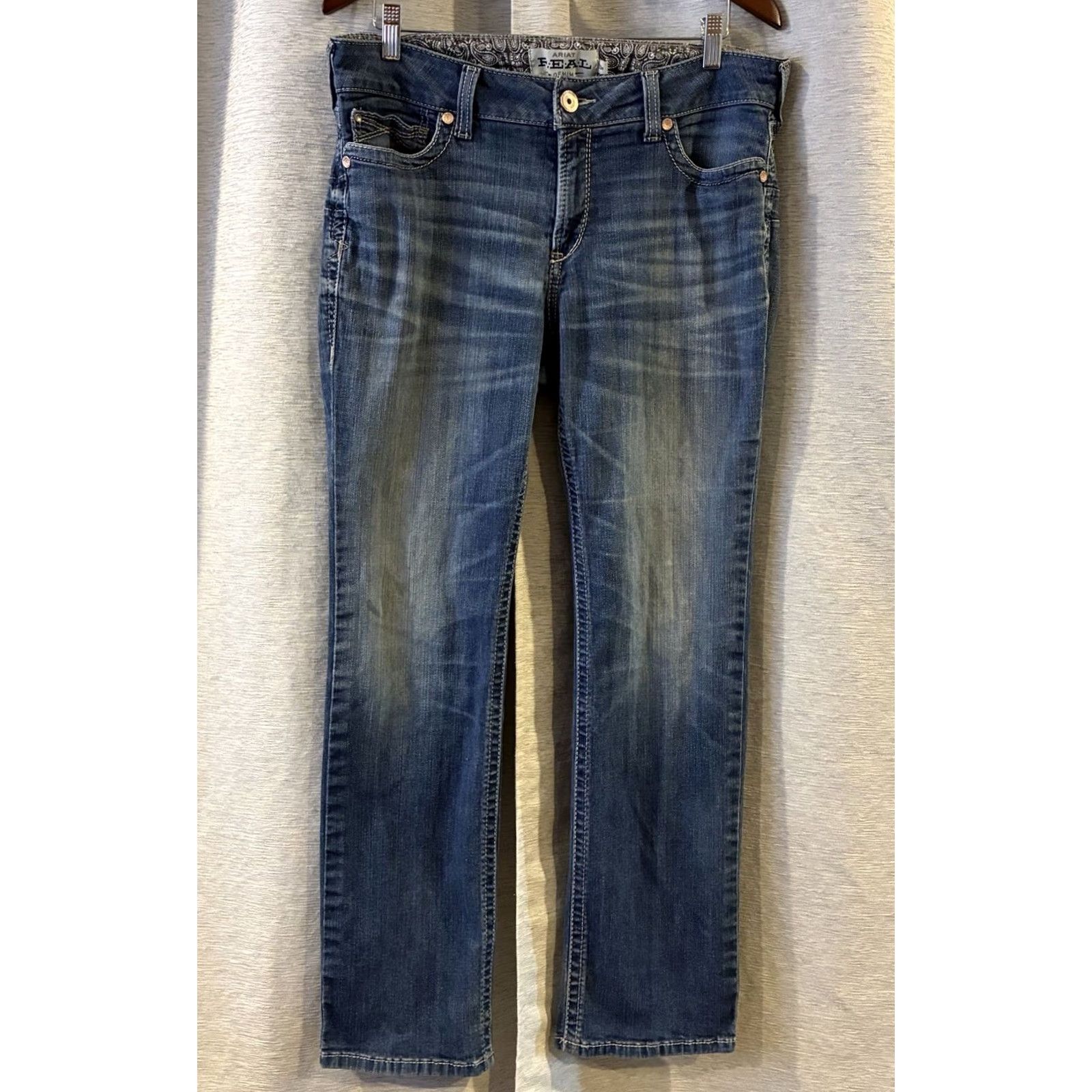 Ariat Ariat Jeans Boots Cut 33R Denim Blue Medium Wash 5-Pocket Regular Inseam 31 Jeans Women Mens (31) Size 24" / US 00 / IT 34 - 2 Thumbnail