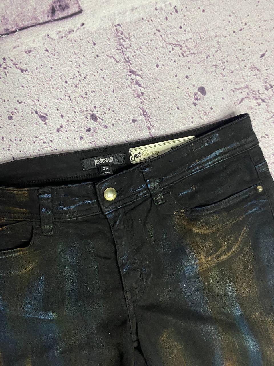 Just Cavalli Women's Just Cavalli Paisley Pattern Flared Denim Pants Size 29" - 11 Thumbnail