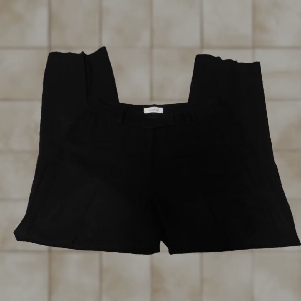 Calvin Klein Calvin Klein Womens Pants 6 Black Straight Casual Cotton Lyocell Knit Zipper Regular Inseam 28in Collegiate? Size 28" / US 6 / IT 42 - 1 Thumbnail