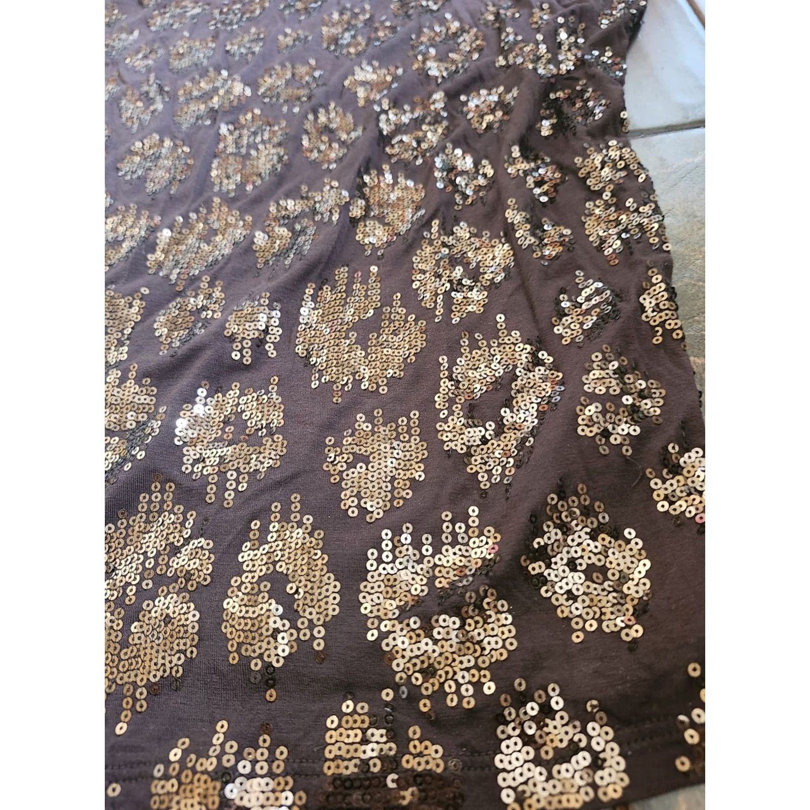 Michael Kors Michael Kors Women's Blouse - Floral Brown - Size L - Short Sleeve - Pullover - Regular Fit - All Seasons - Women Size L / US 10 / IT 46 - 5 Thumbnail