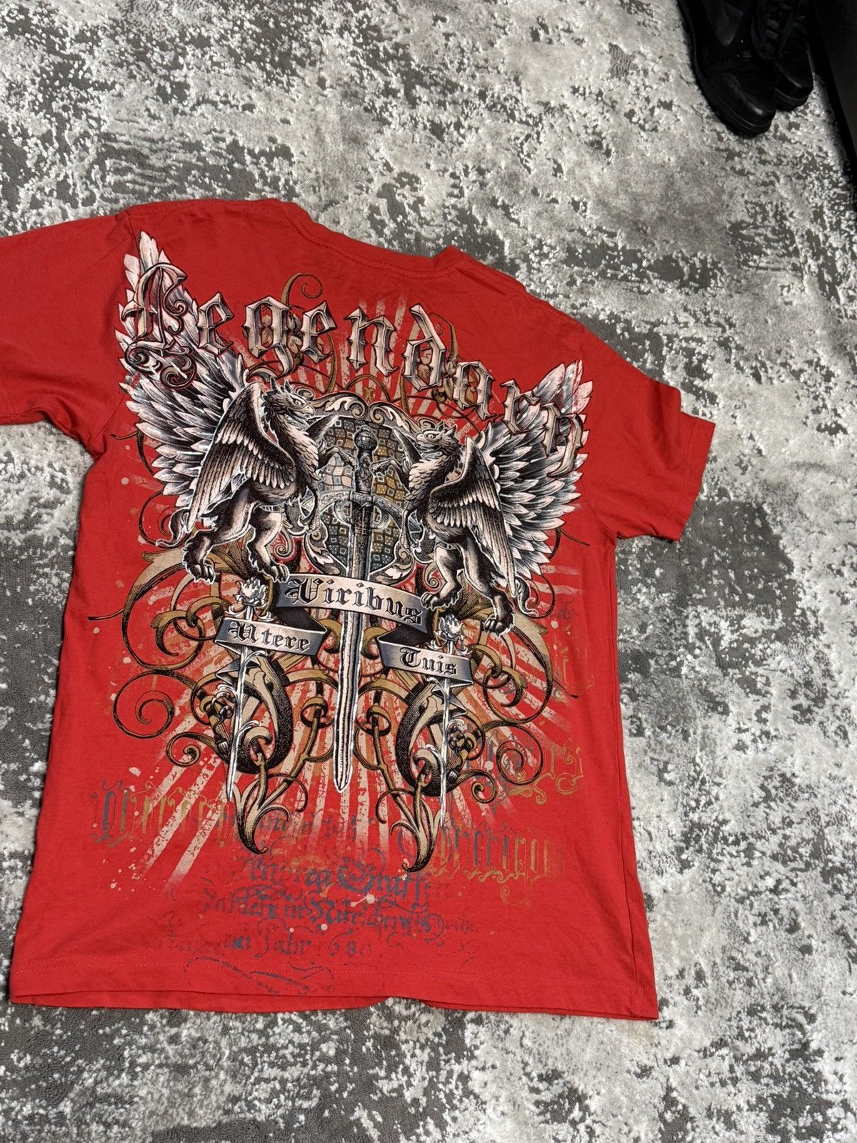 Affliction VINTAGE KONFLIC Y2K CROSS TRIBAL PRINT MADE IN USA T-SHIRT Size US L / EU 52-54 / 3 - 3 Thumbnail