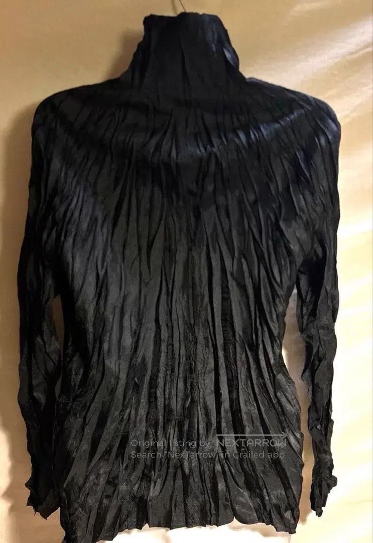 Issey Miyake Issey Miyake Black Ruched Shirt Size L / US 10 / IT 46 - 3 Thumbnail