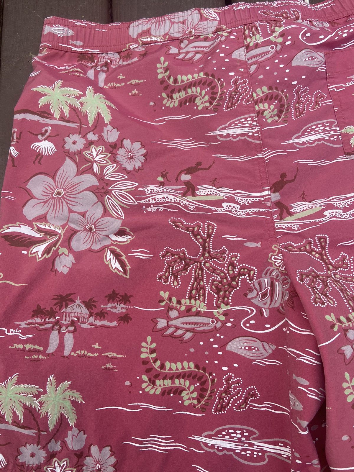 Polo Ralph Lauren × Vintage Vintage Polo Sport Swim Trunks XL 39” Y2K Hawaiian Floral Size US 39 - 10 Thumbnail