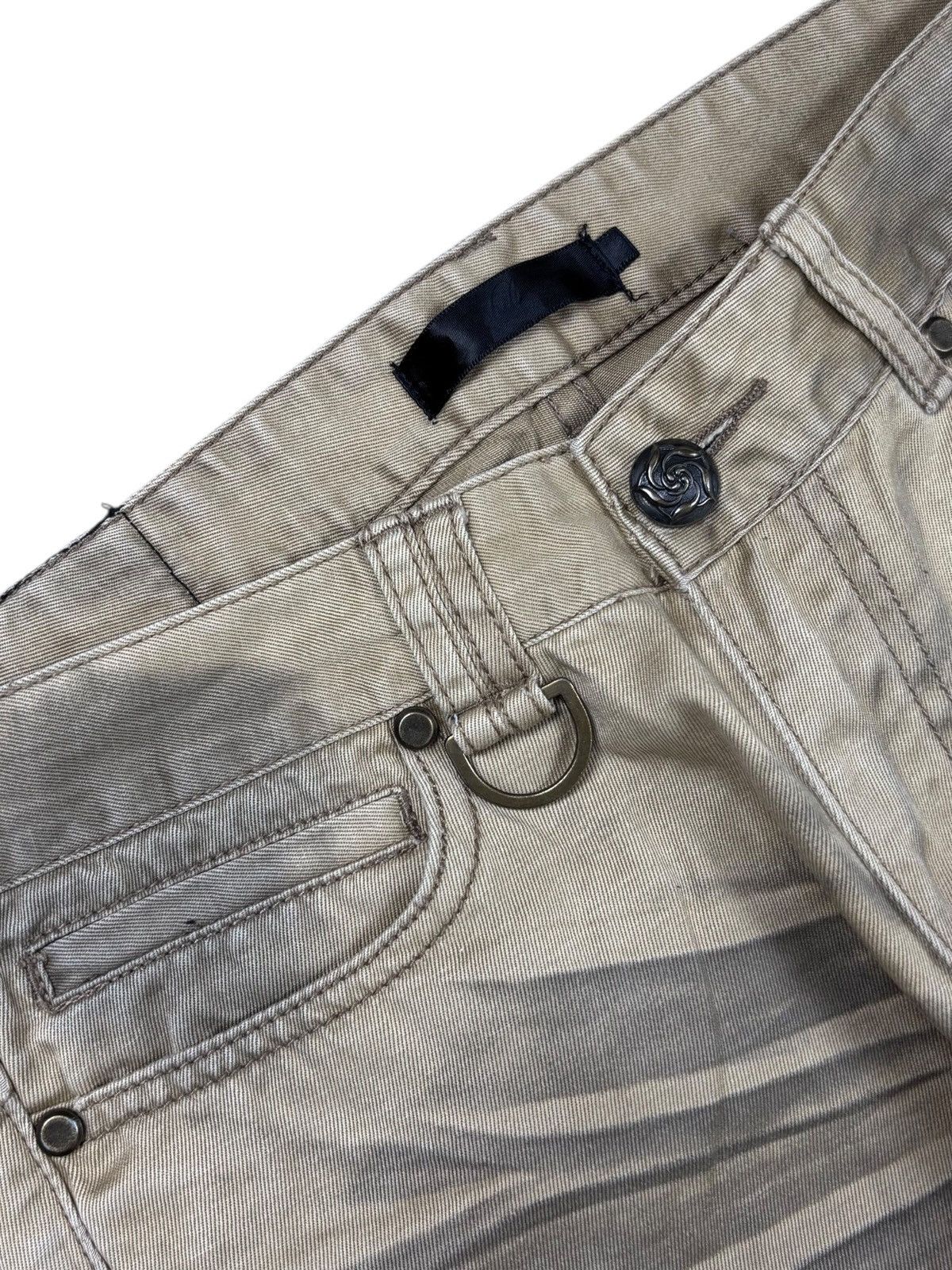 BUFFALO BOBS 2000s Roshell - Waxed Oil Flared Pants Mohair Patch Size US 29 - 5 Thumbnail
