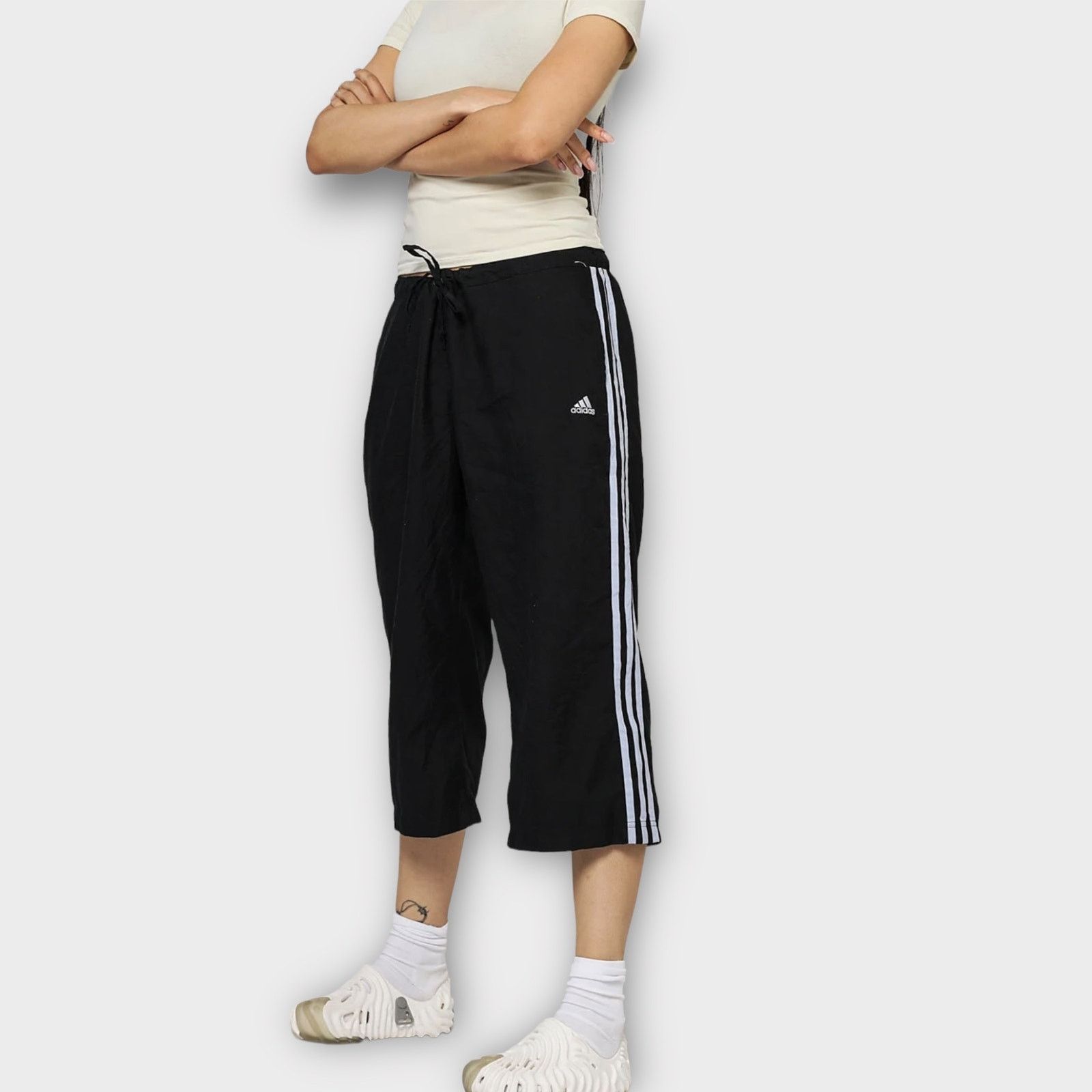 Adidas Vintage Adidas wide leg Capri Track Pants NWT Size S | Grailed
