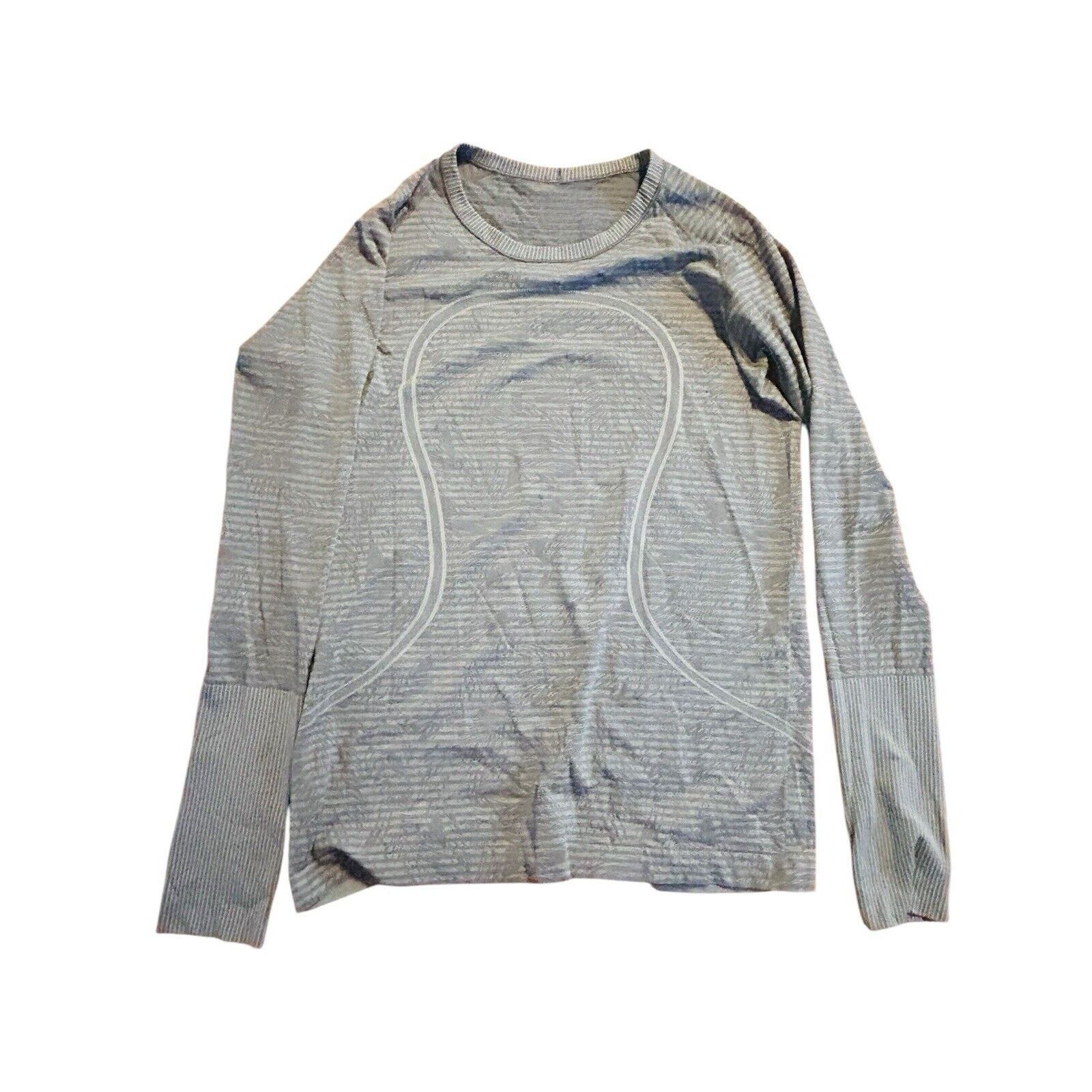 Lululemon Lululemn Shirt Wmn 12 Gry Run Swift Tech Shirt Feathr Pattrn Size XL / US 12-14 / IT 48-50 - 1 Thumbnail