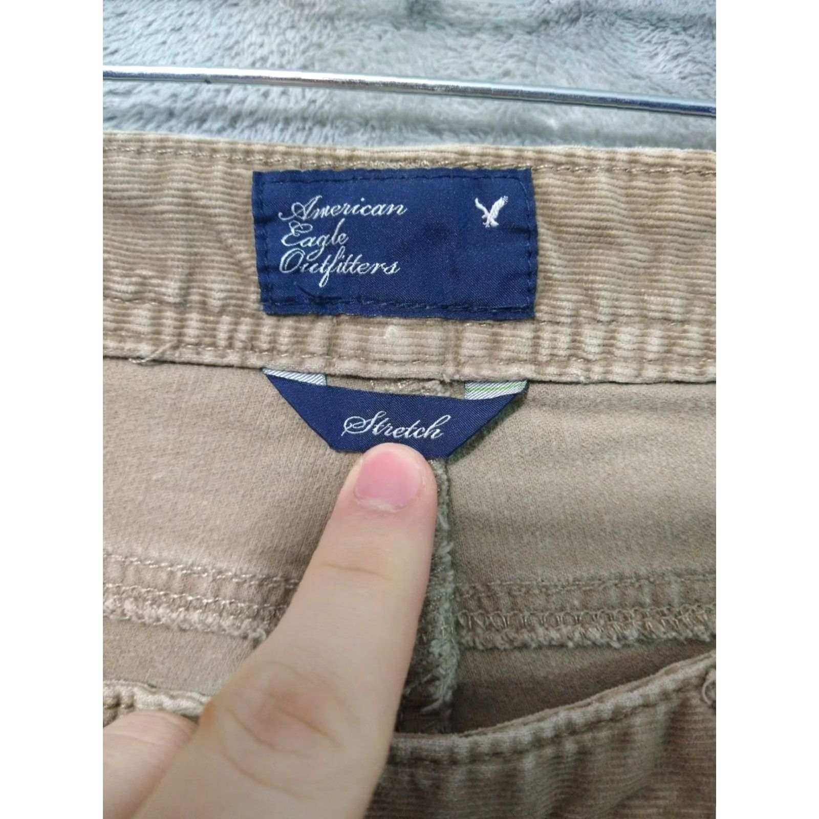 American Eagle Outfitters American Eagle Pants Womens 10 Beige Corduroy Straight Leg Stretch 90s Y2K Size 32" / US 10 / IT 46 - 7 Thumbnail
