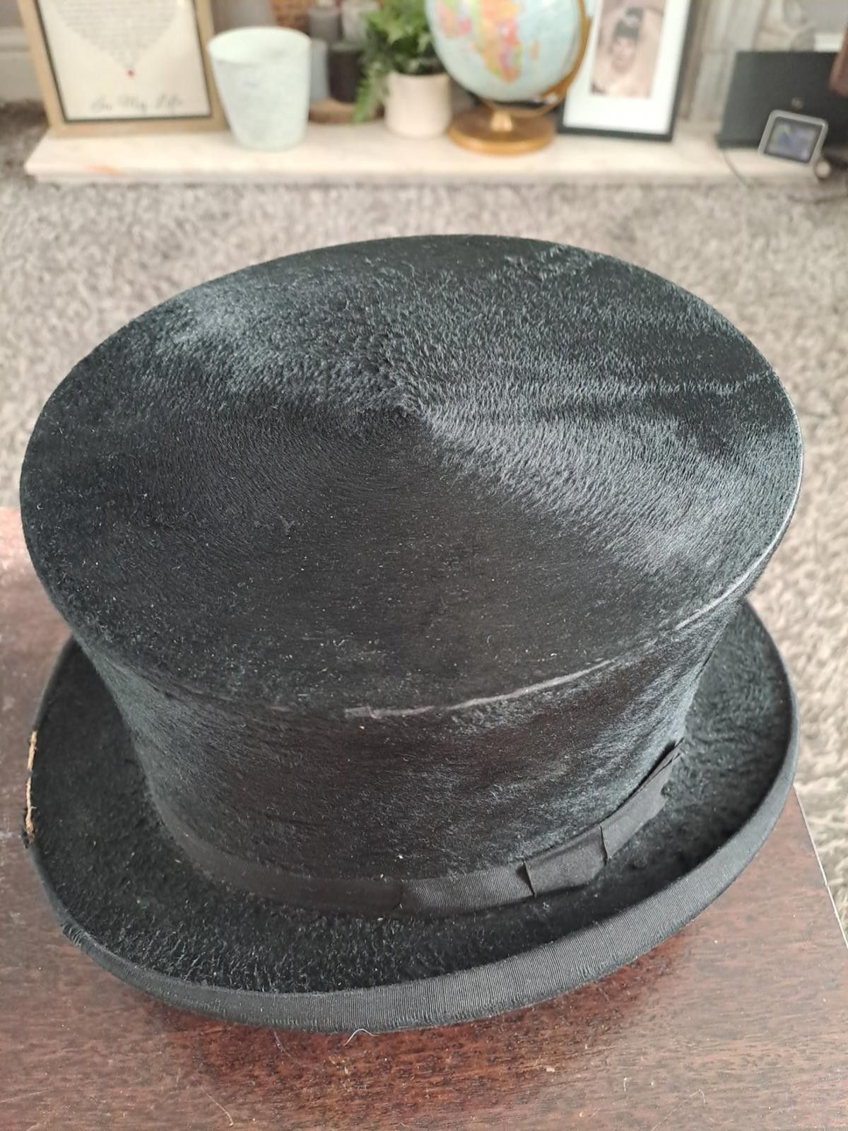 Handmade Men’s Edwardian Victorian 1900s Black Top Hat Vintage 57cm Size ONE SIZE - 5 Thumbnail