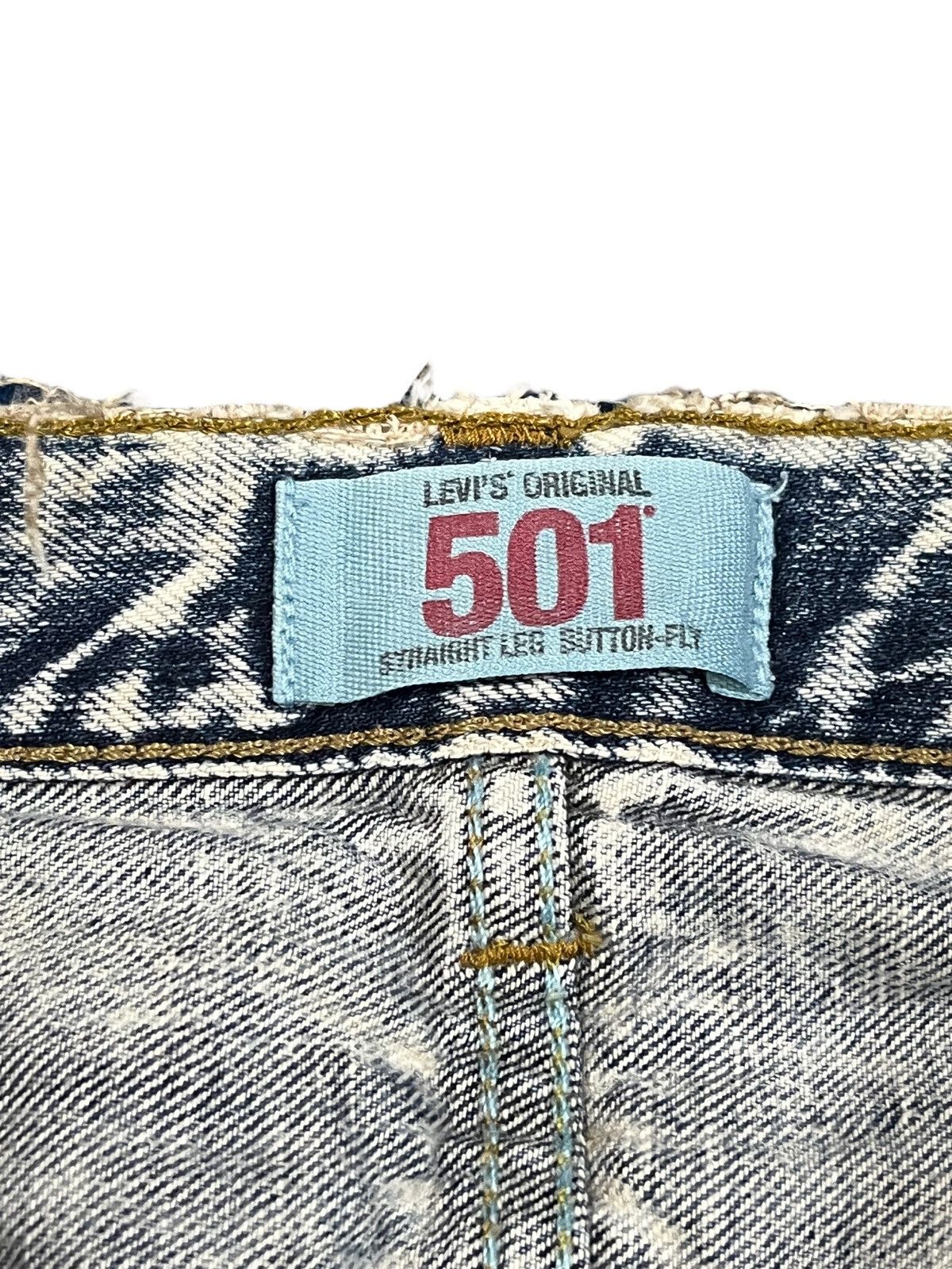 Vintage Levi’s 501 Whiskers Ripped Worn Look Denim