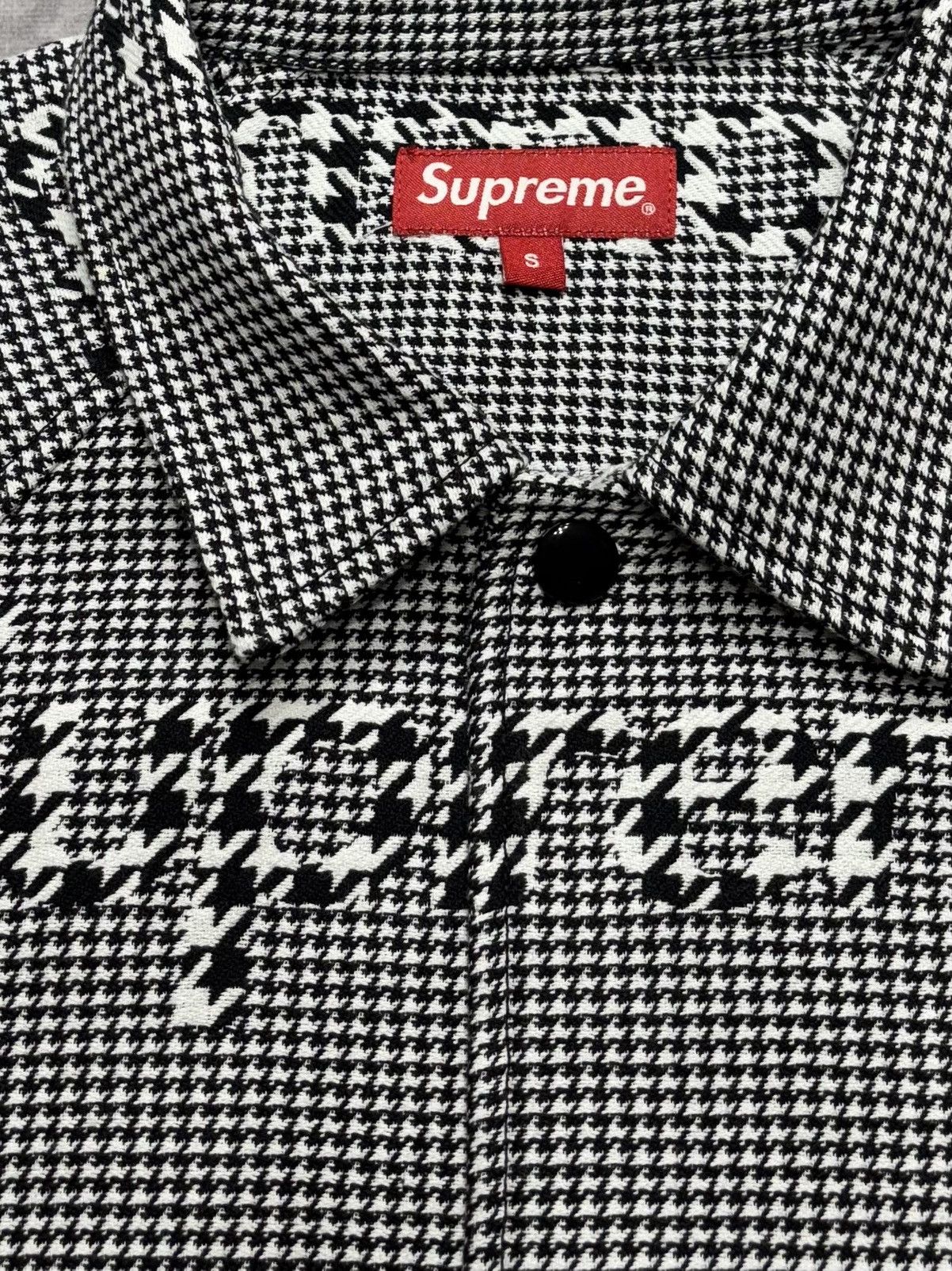 SupremeHoundstooth Logos SnapFrontJacket Houndstooth Logos Snap